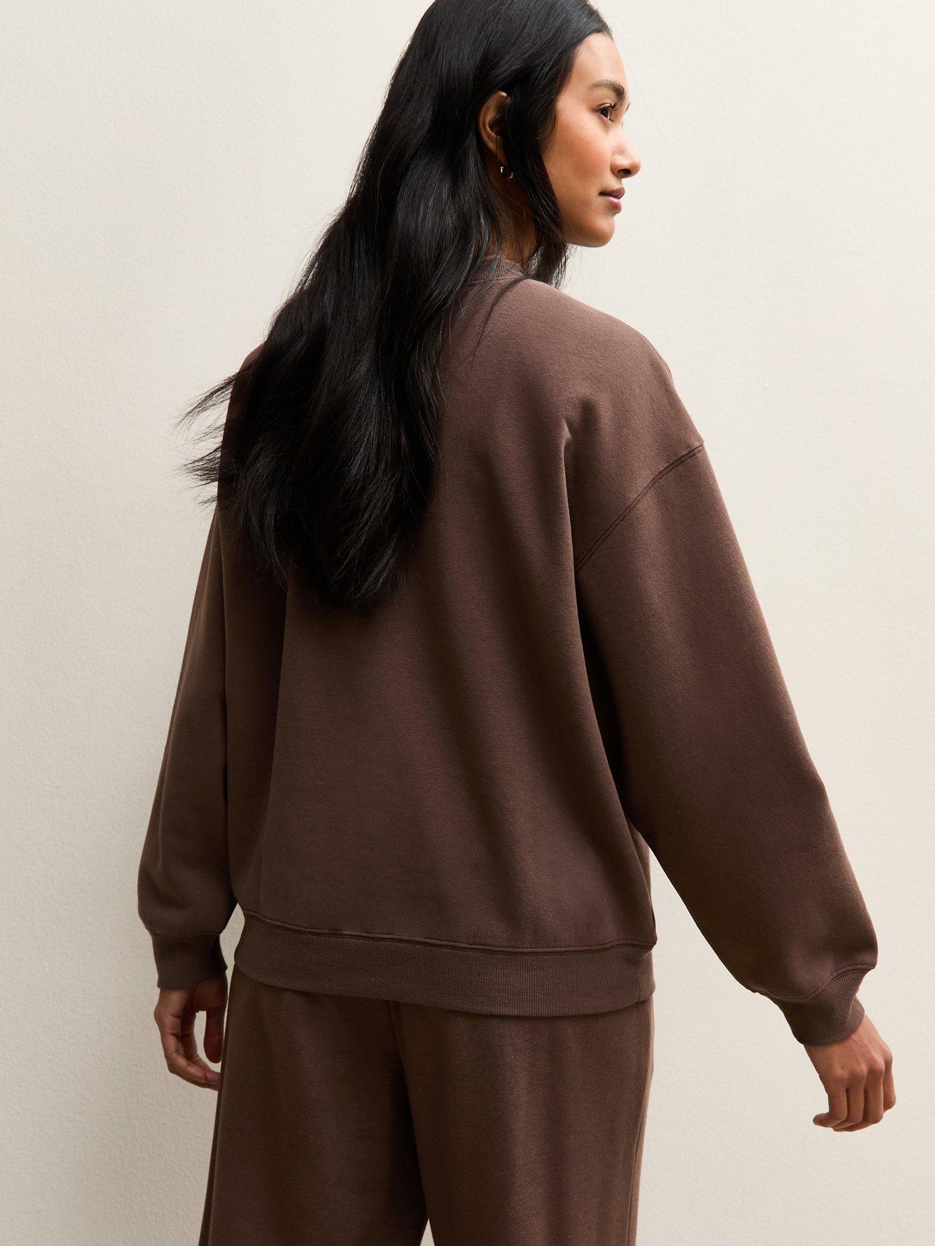 Image 2 of 5 of New Look Crew Neck Sweatshirt - Brown