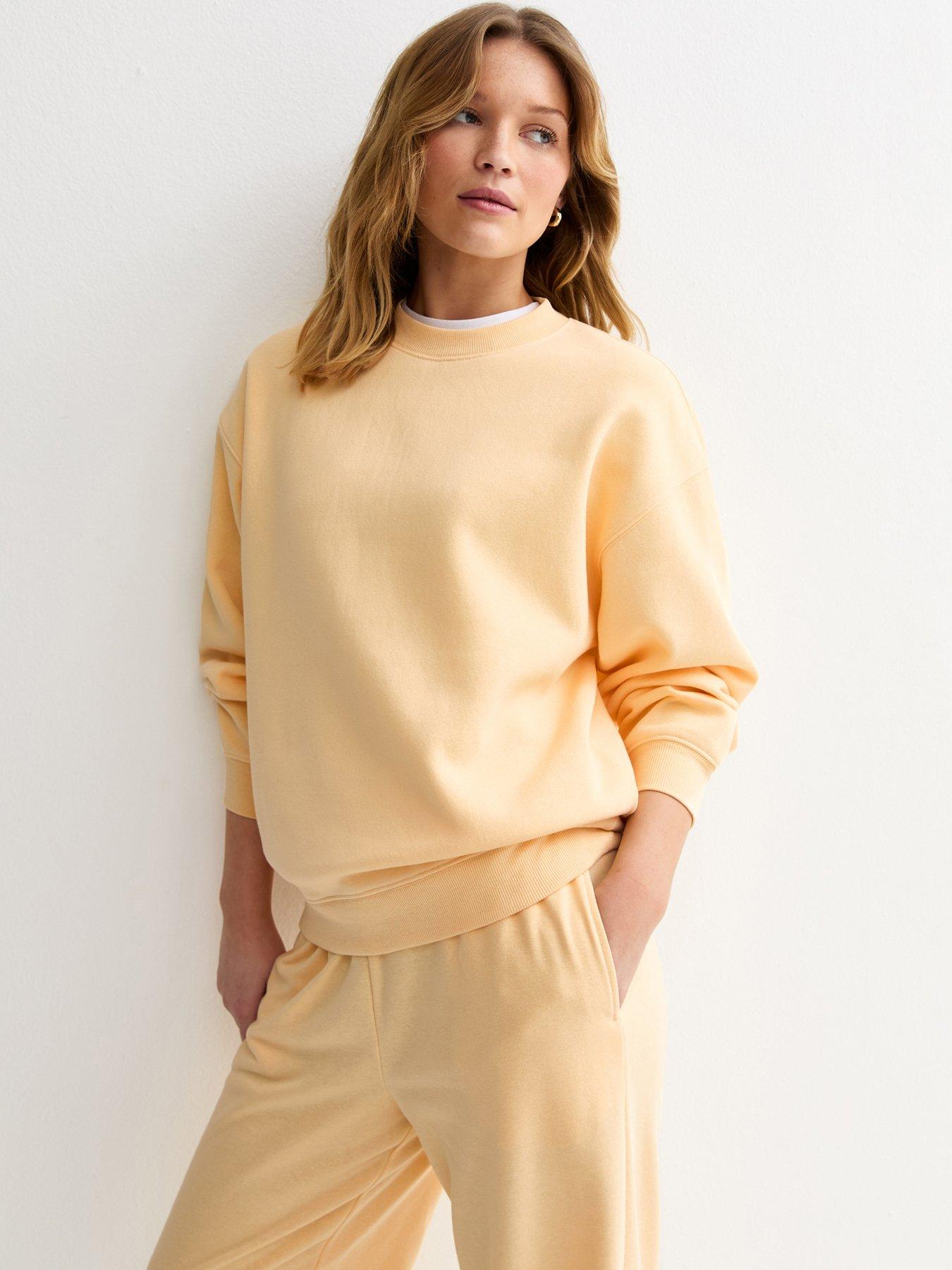 Image 1 of 6 of New Look Crew Neck Sweatshirt - Light Yellow