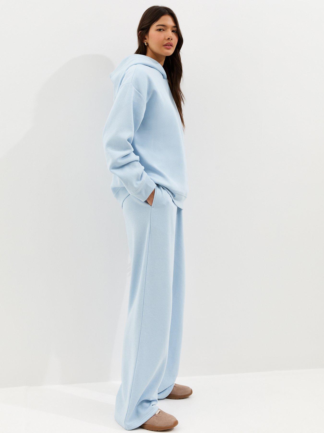 Image 3 of 5 of New Look Wide Leg Joggers - Light Blue