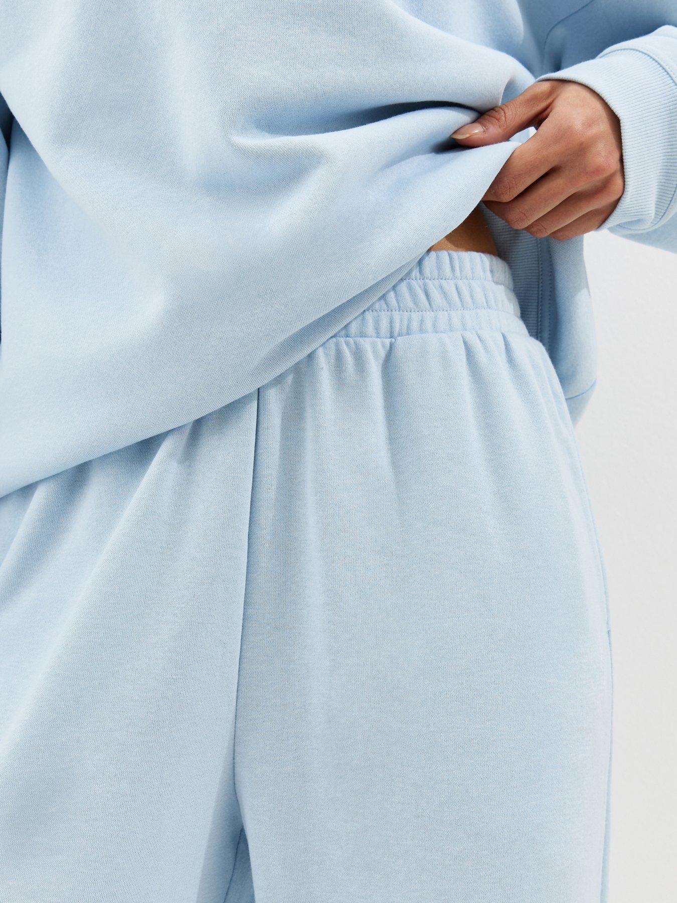 Image 4 of 5 of New Look Wide Leg Joggers - Light Blue