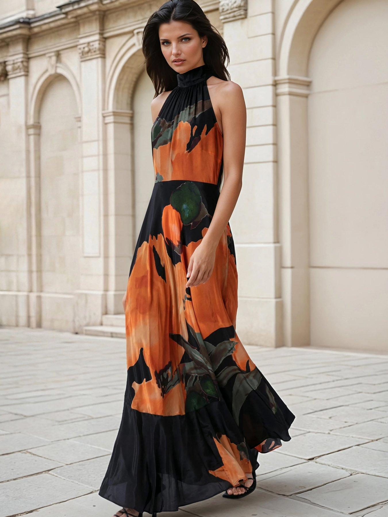 Religion Valeria Maxi Halter Neck Occasion Dress