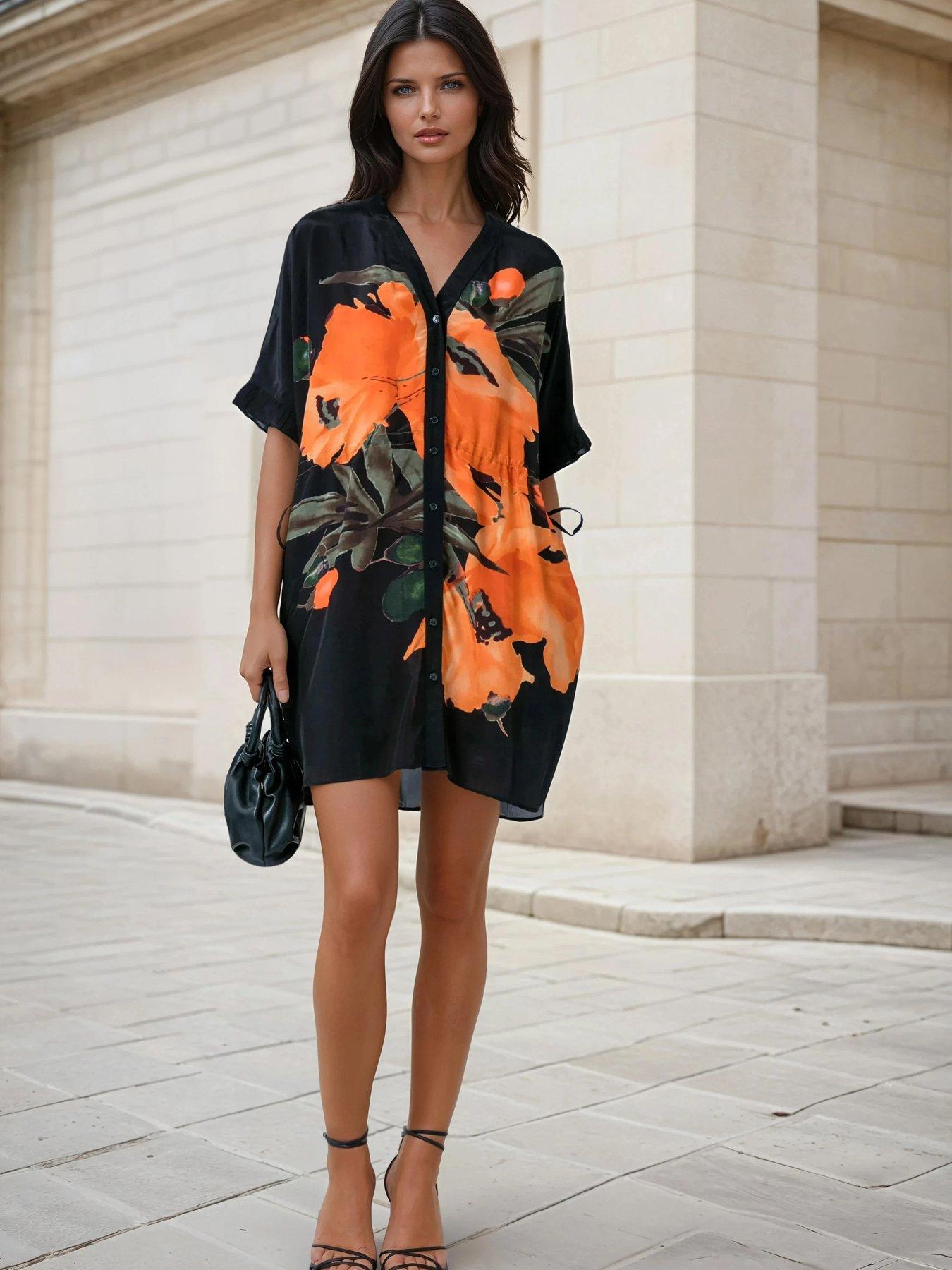 Religion Jade Floral Print Tunic - Orange