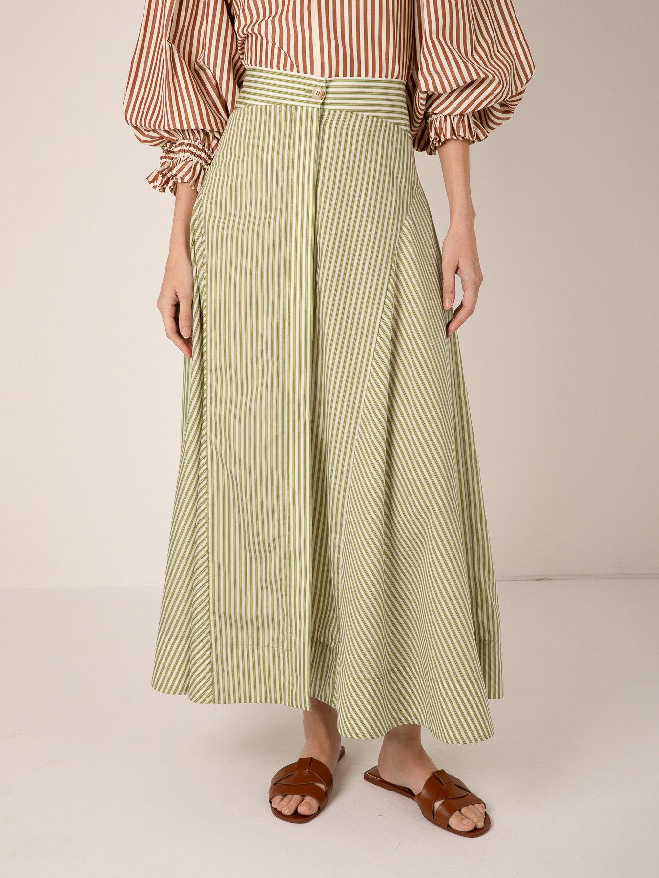 vivere-fleur-stripe-skirt-greenback