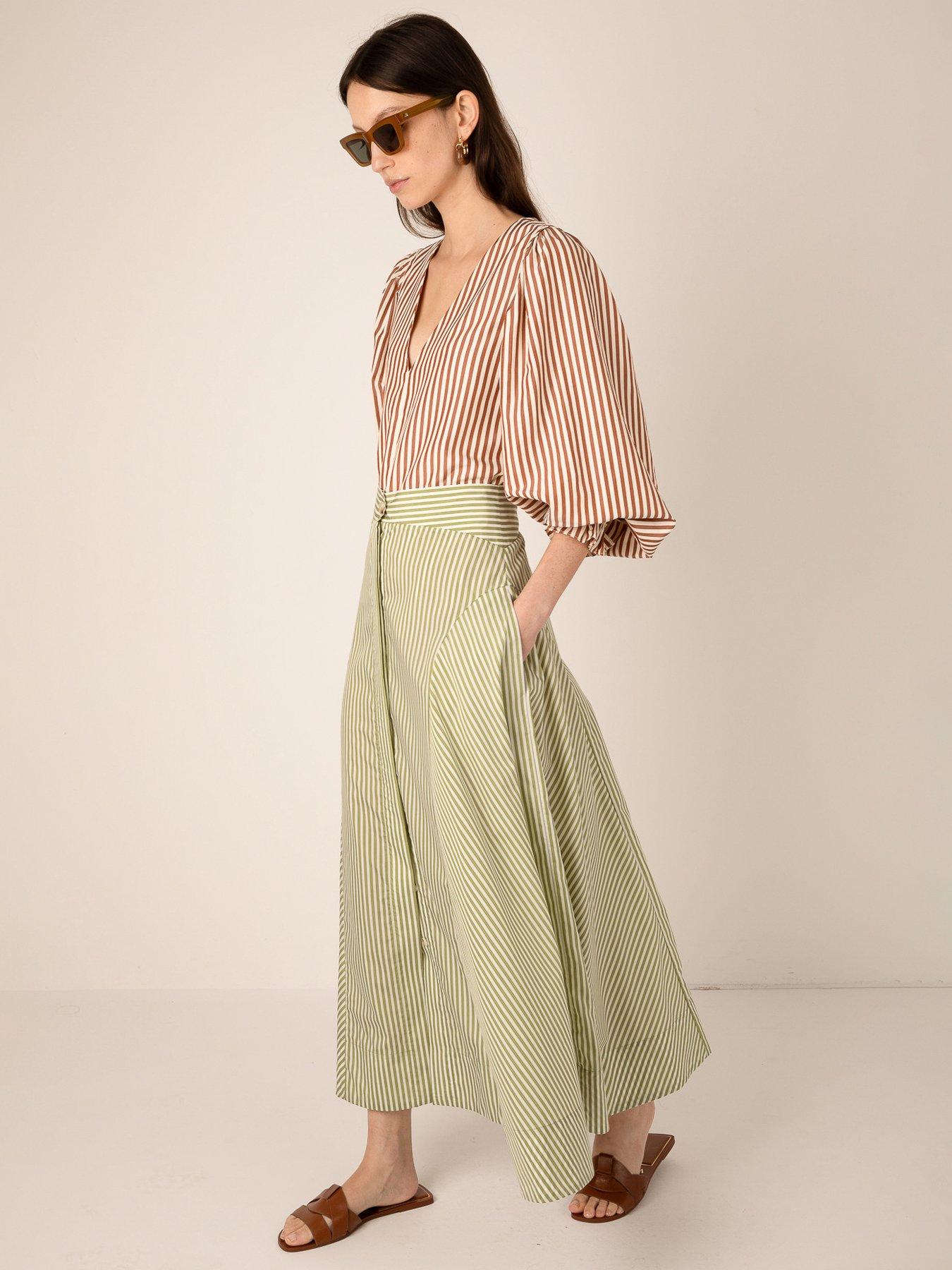 Image 4 of 5 of Vi.ve.re Fleur Stripe Skirt