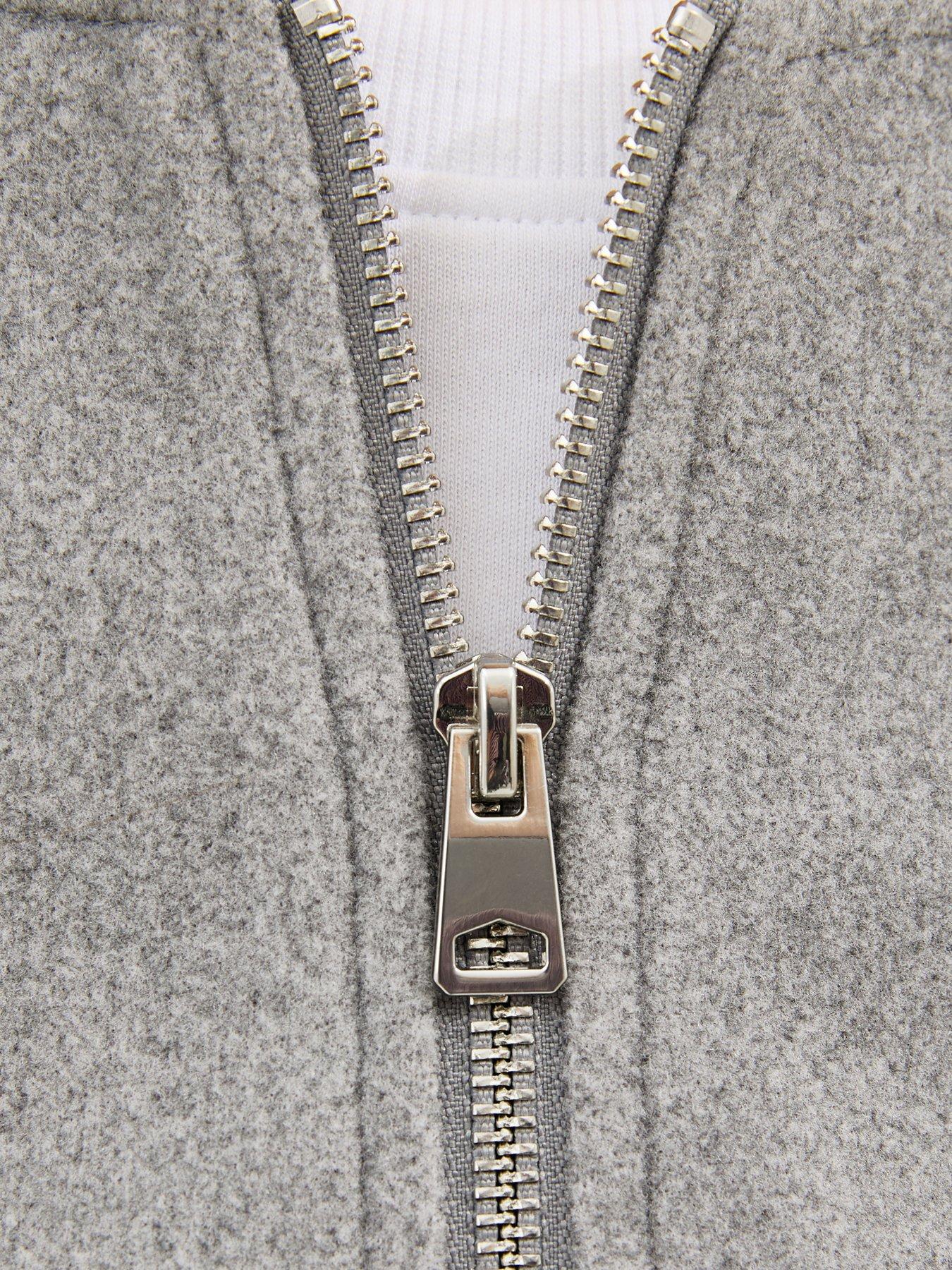 Image 5 of 5 of New Look Grey Collarless Zip Through Bomber Jacket