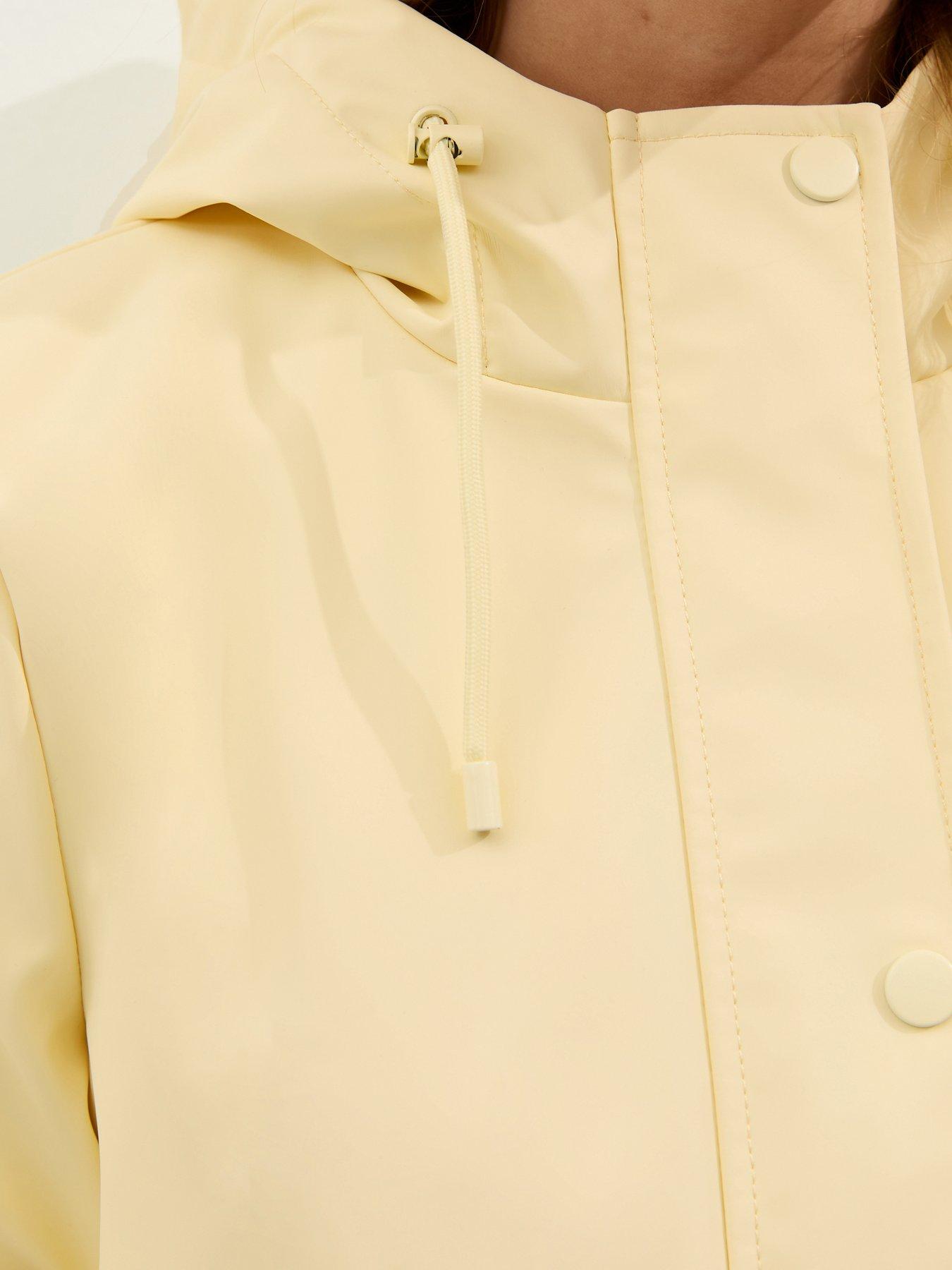 Image 5 of 5 of New Look Water Resistant Drawstring Hood Rain Anorak - Light Yellow
