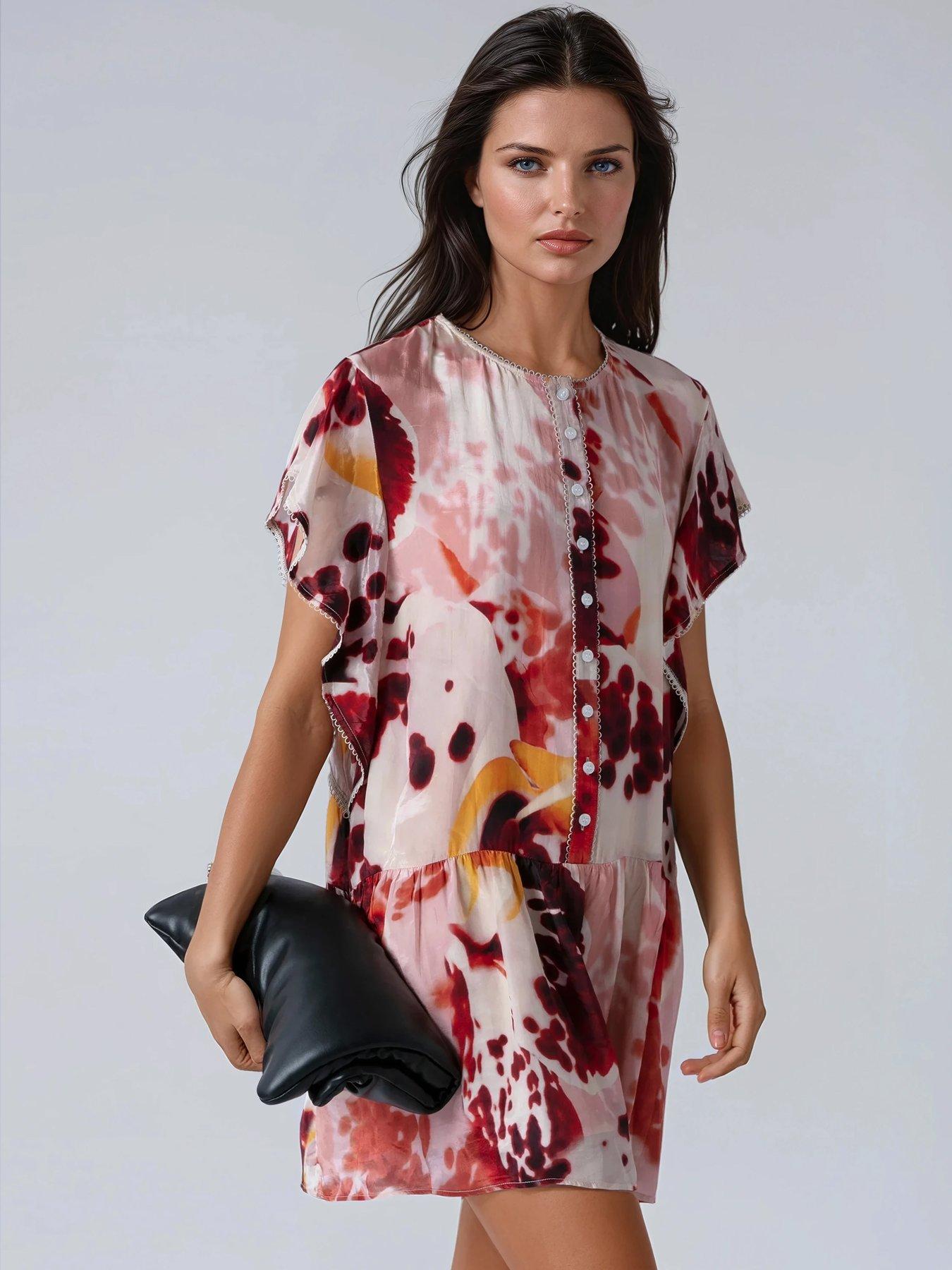 Image 4 of 6 of Religion Ara Tunic Dress - Orange