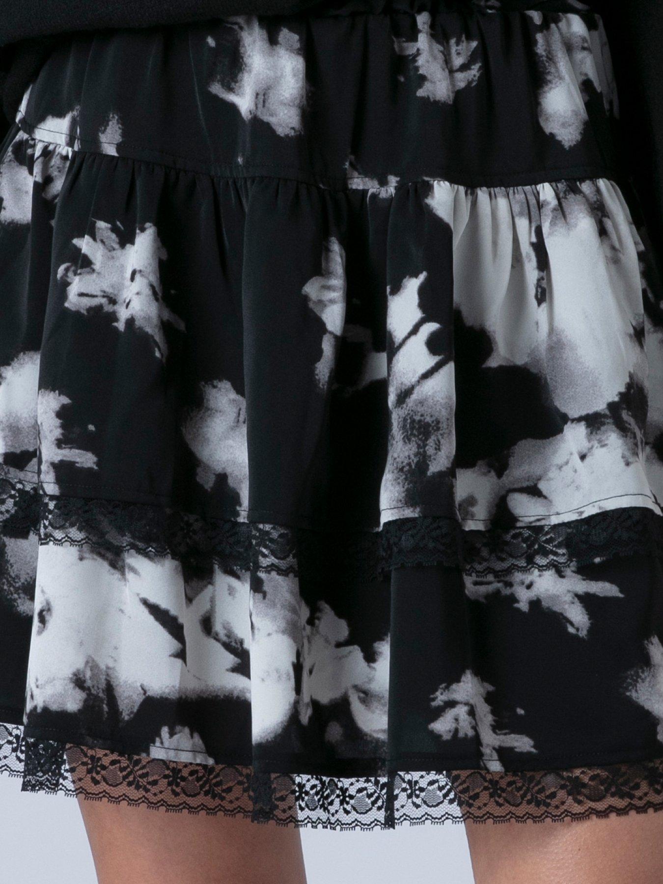Image 5 of 5 of Religion Corinne Mini Ruffle Skirt - Black