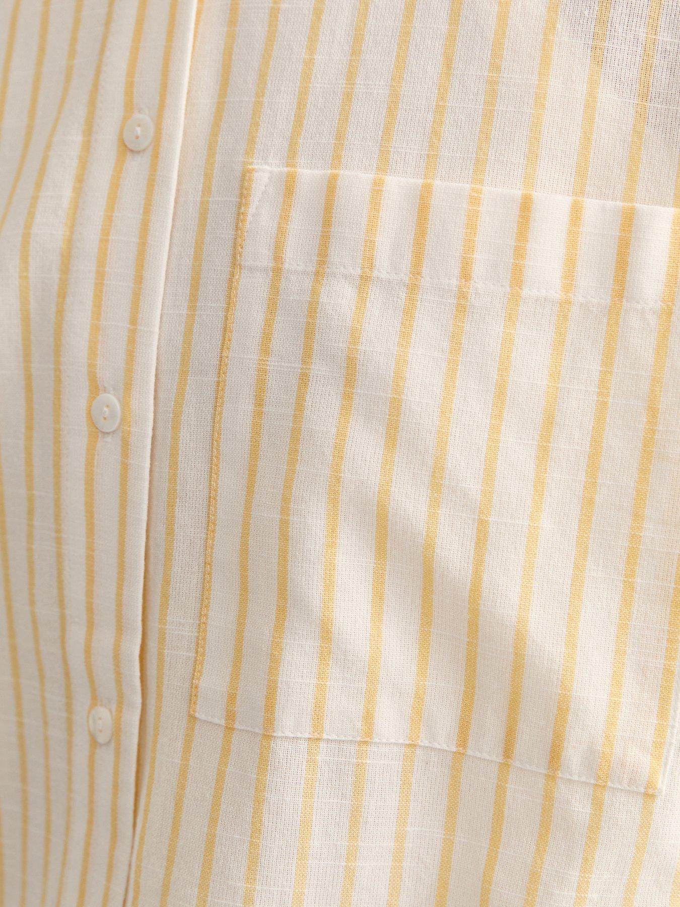 Image 6 of 6 of New Look Striped Cotton Shirt - Yellow