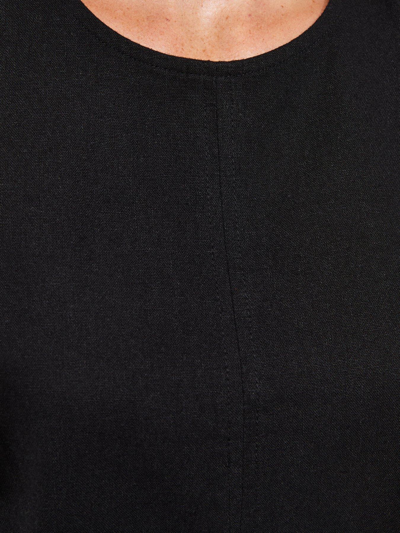 Image 6 of 6 of New Look Linen Blend Sleeveless Top - Black
