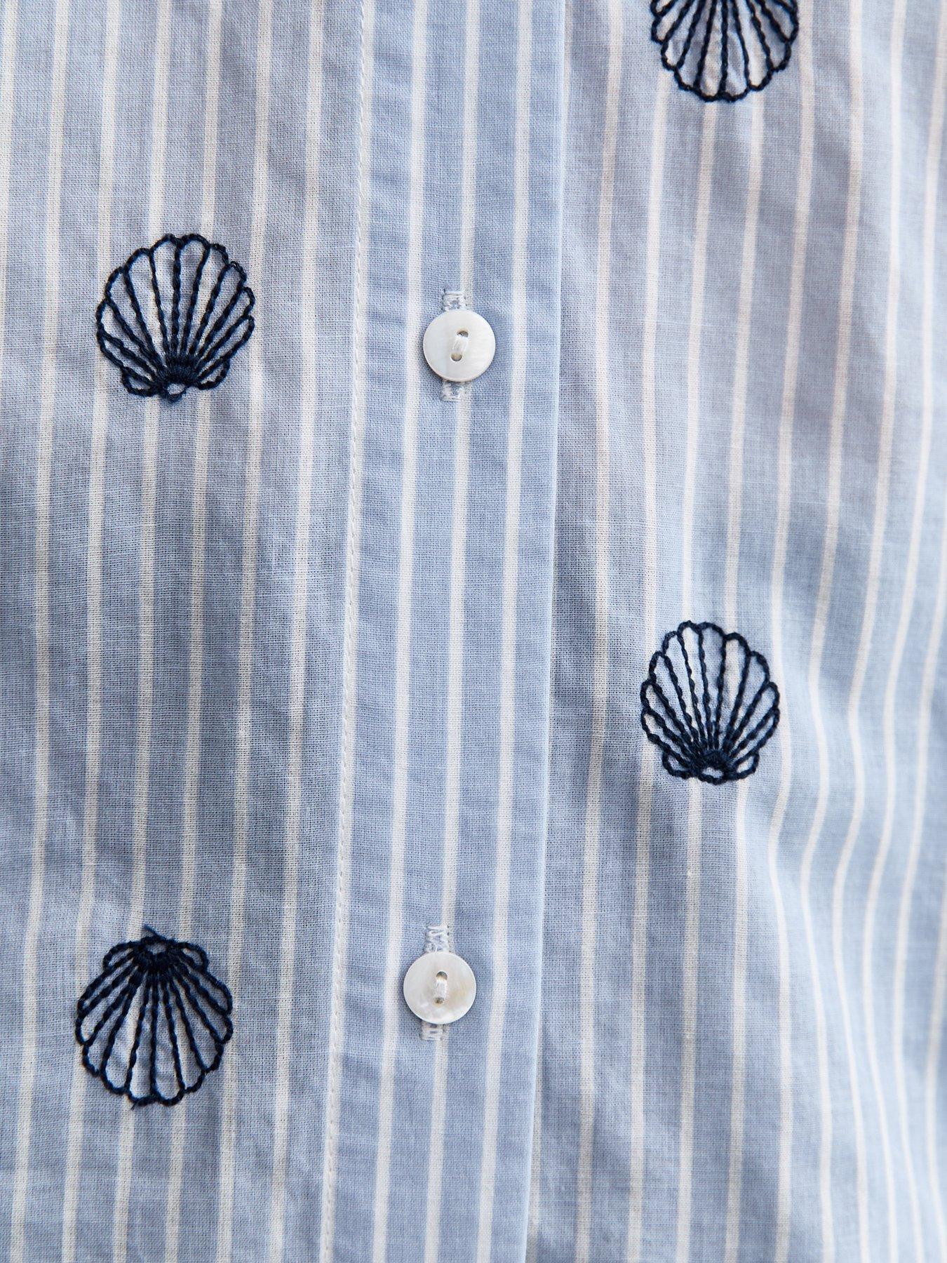 Image 5 of 5 of New Look Pinstripe Shell Shirt - Blue