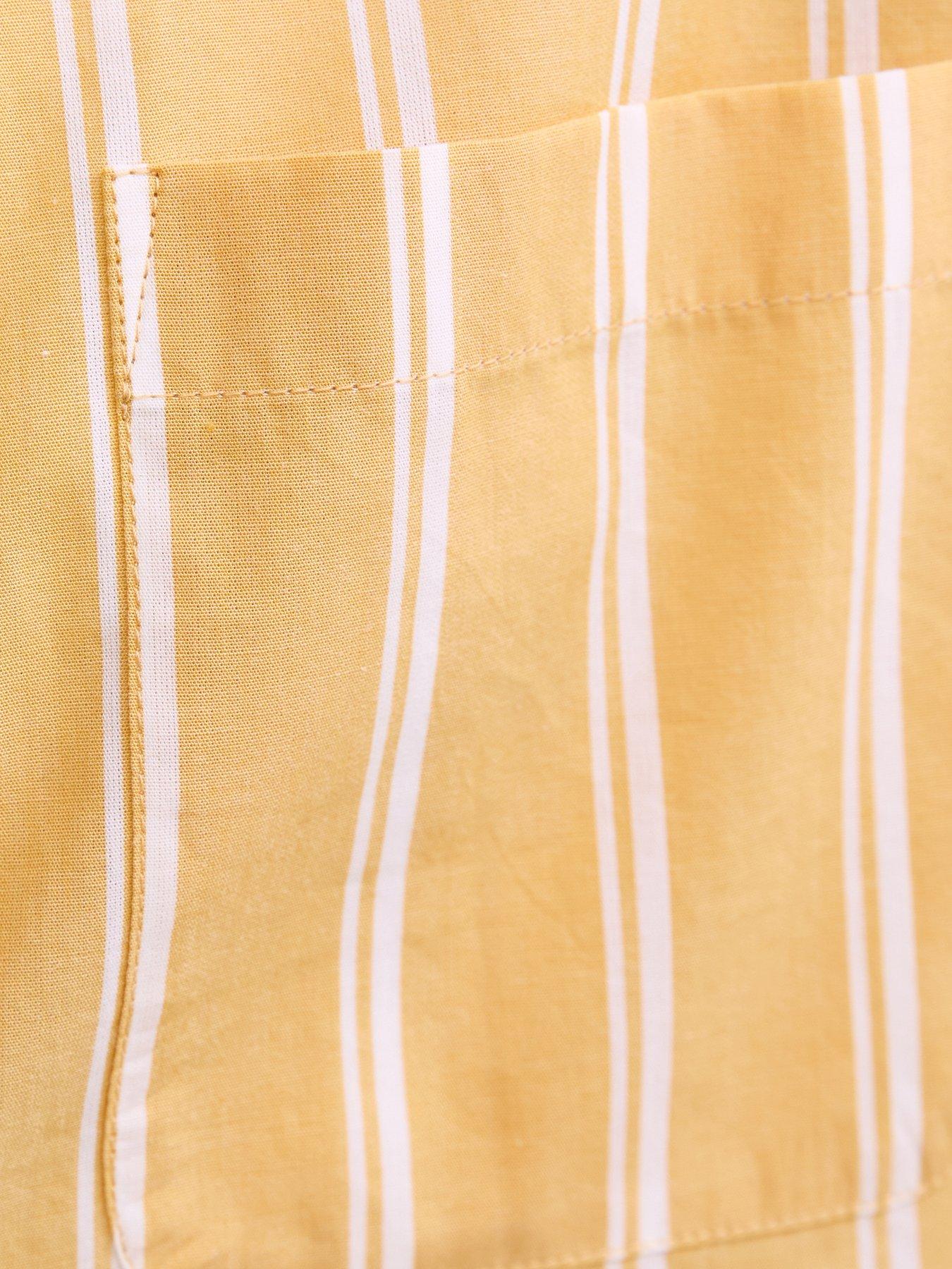 Image 4 of 4 of New Look Cotton Striped Button Up Shirt - Yellow
