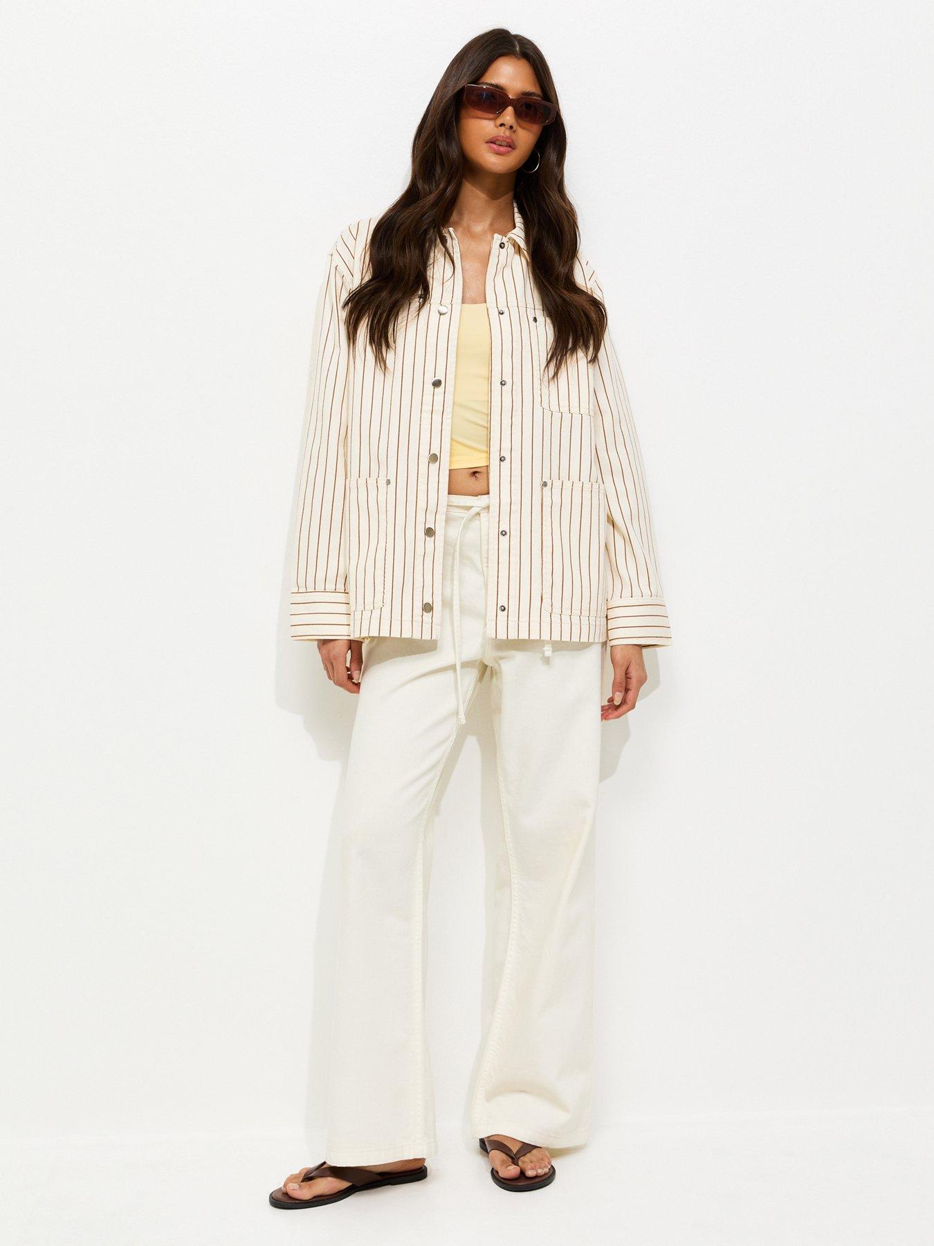 new-look-cream-stripe-longline-cotton-shacketback
