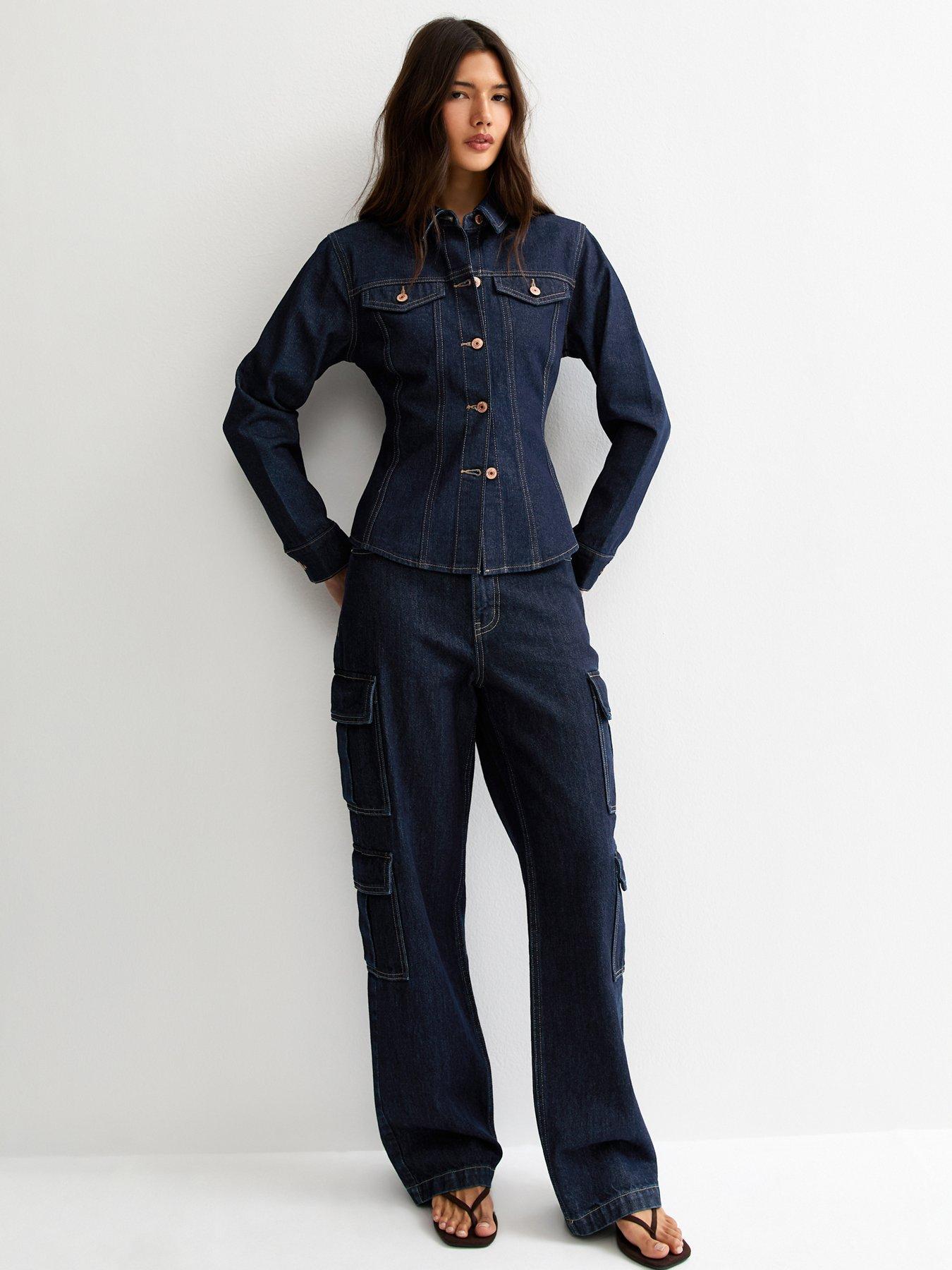 Image 3 of 6 of New Look Indigo Wash Cinched Denim Jacket