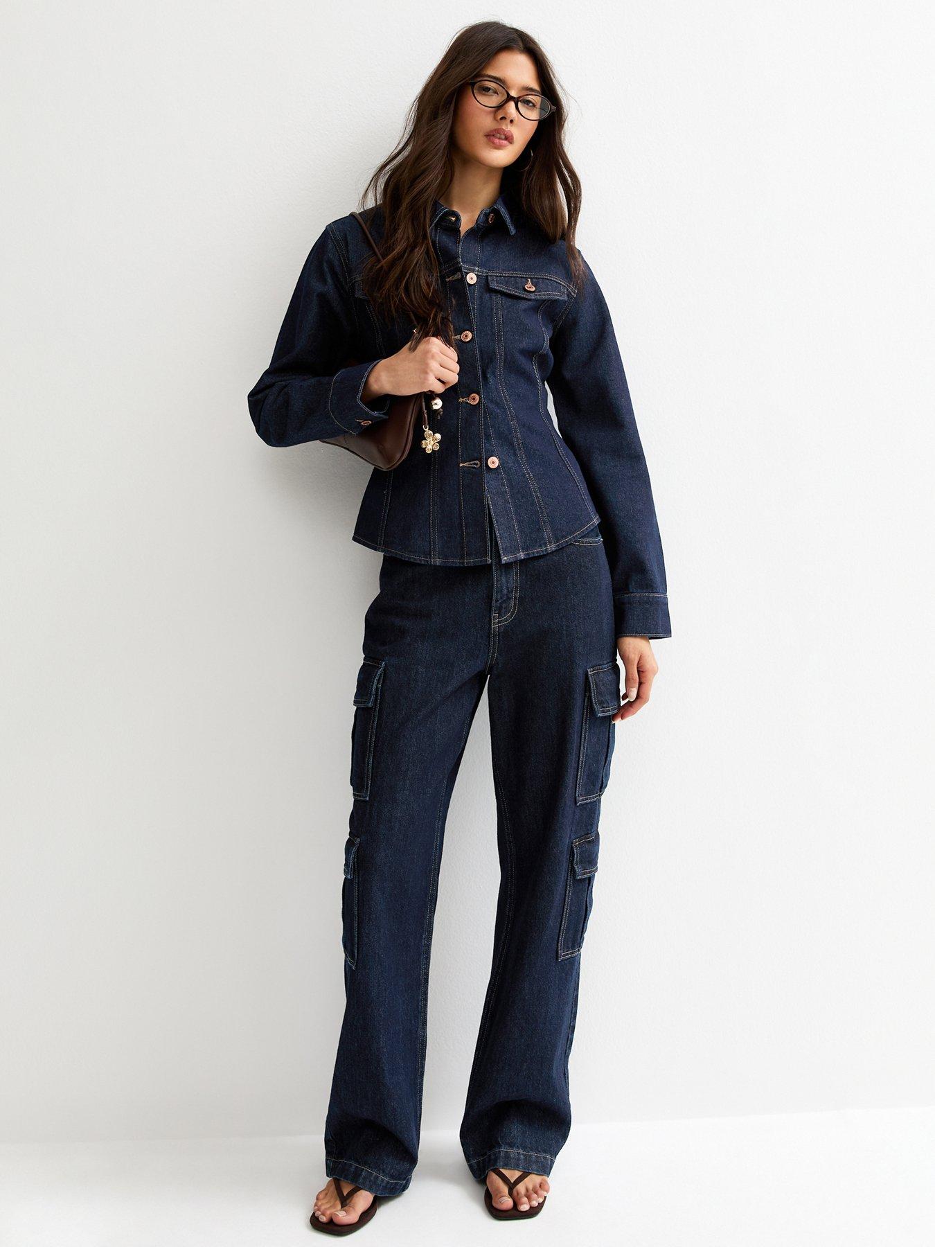 Image 4 of 6 of New Look Indigo Wash Cinched Denim Jacket