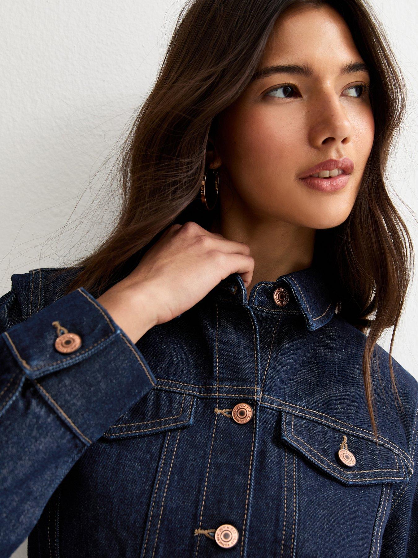 Image 5 of 6 of New Look Indigo Wash Cinched Denim Jacket