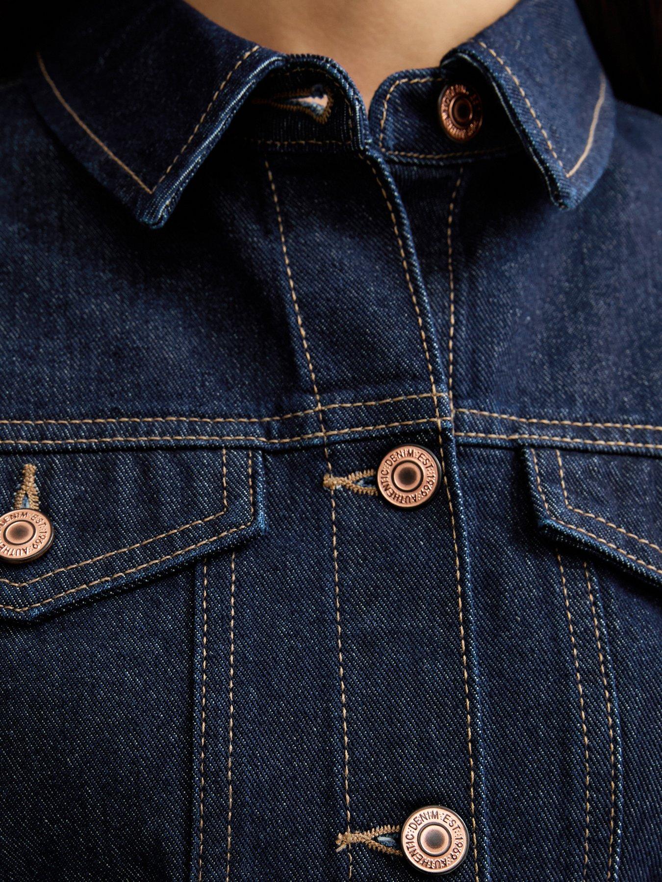 Image 6 of 6 of New Look Indigo Wash Cinched Denim Jacket