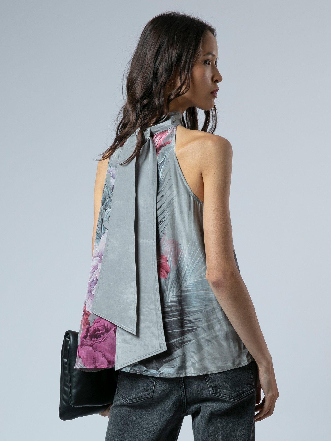 Image 2 of 6 of Religion Lauren Halter-Neck Top - Grey