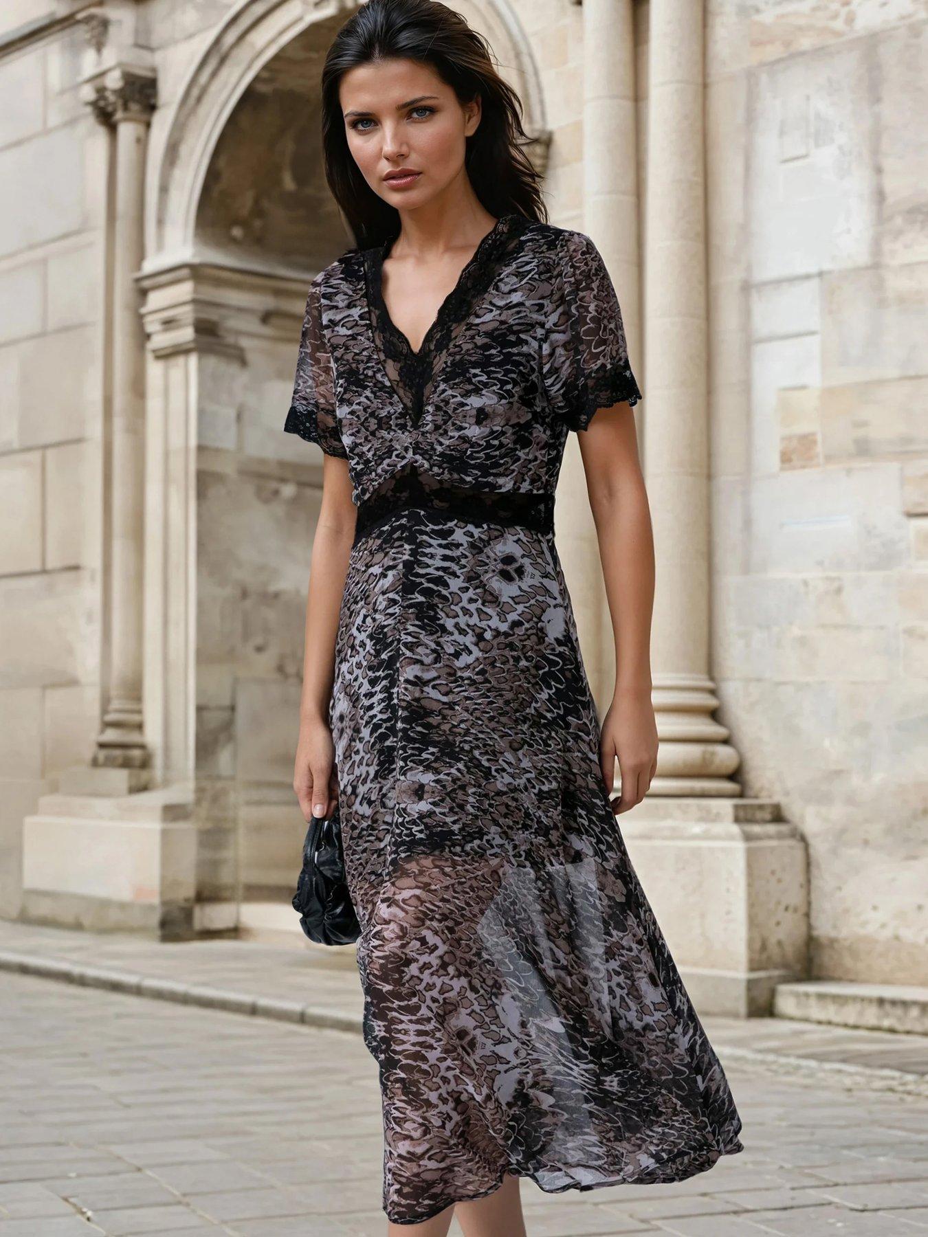 Religion Millie V- Neck Midi Occasion Dress