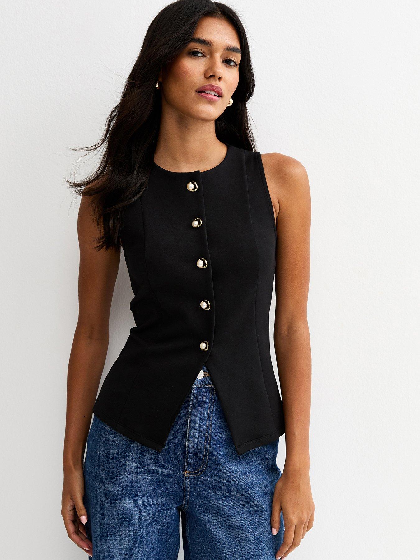 new-look-jersey-crew-neck-faux-pearl-button-waistcoat-black