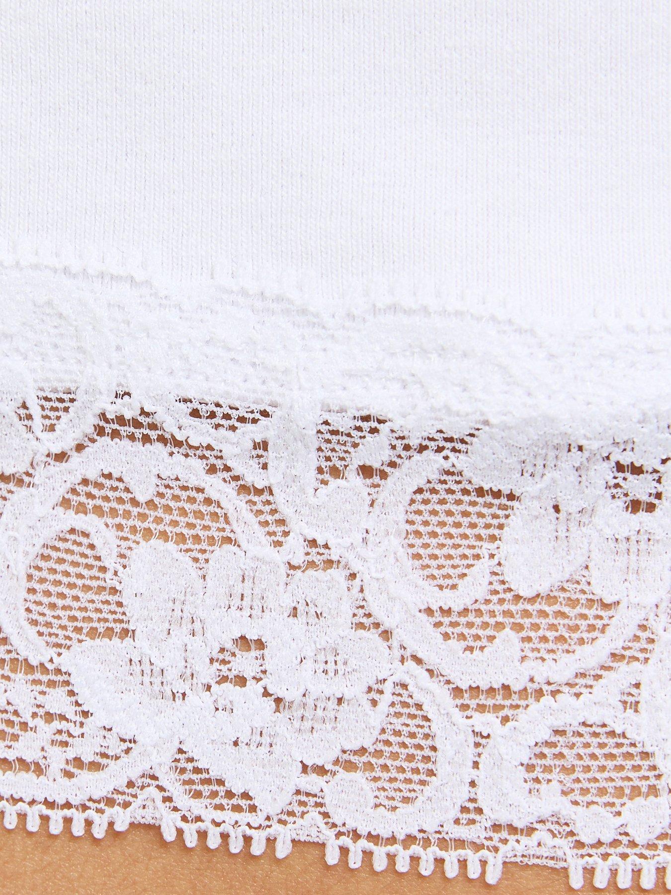 Image 6 of 6 of New Look White Lace Hem Baby Tee
