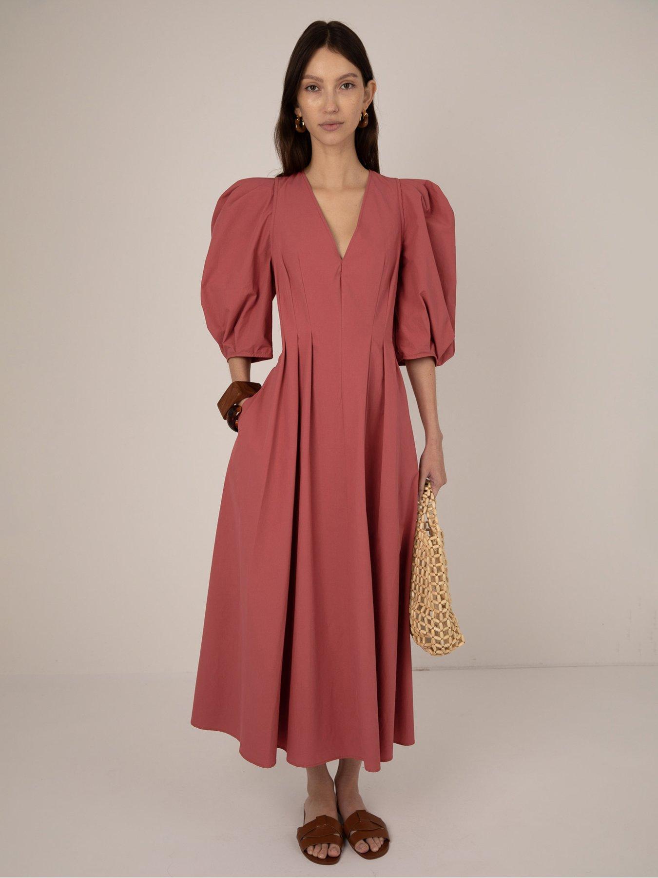 Vi.ve.re Colette Tie Back Dress - Pink