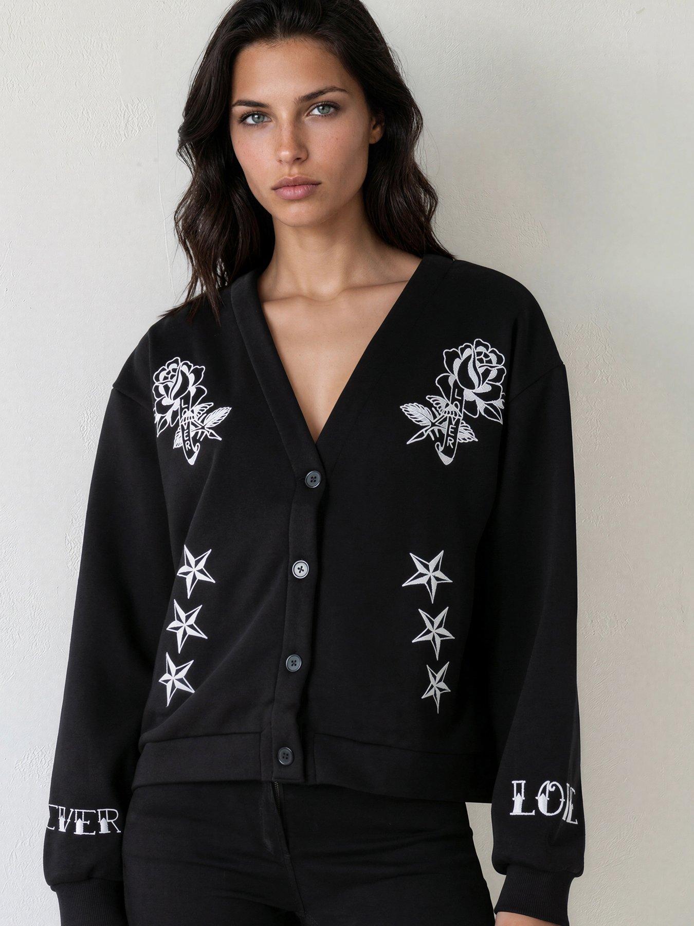 religion-love-button-thru-sweatshirt-cardigan-black