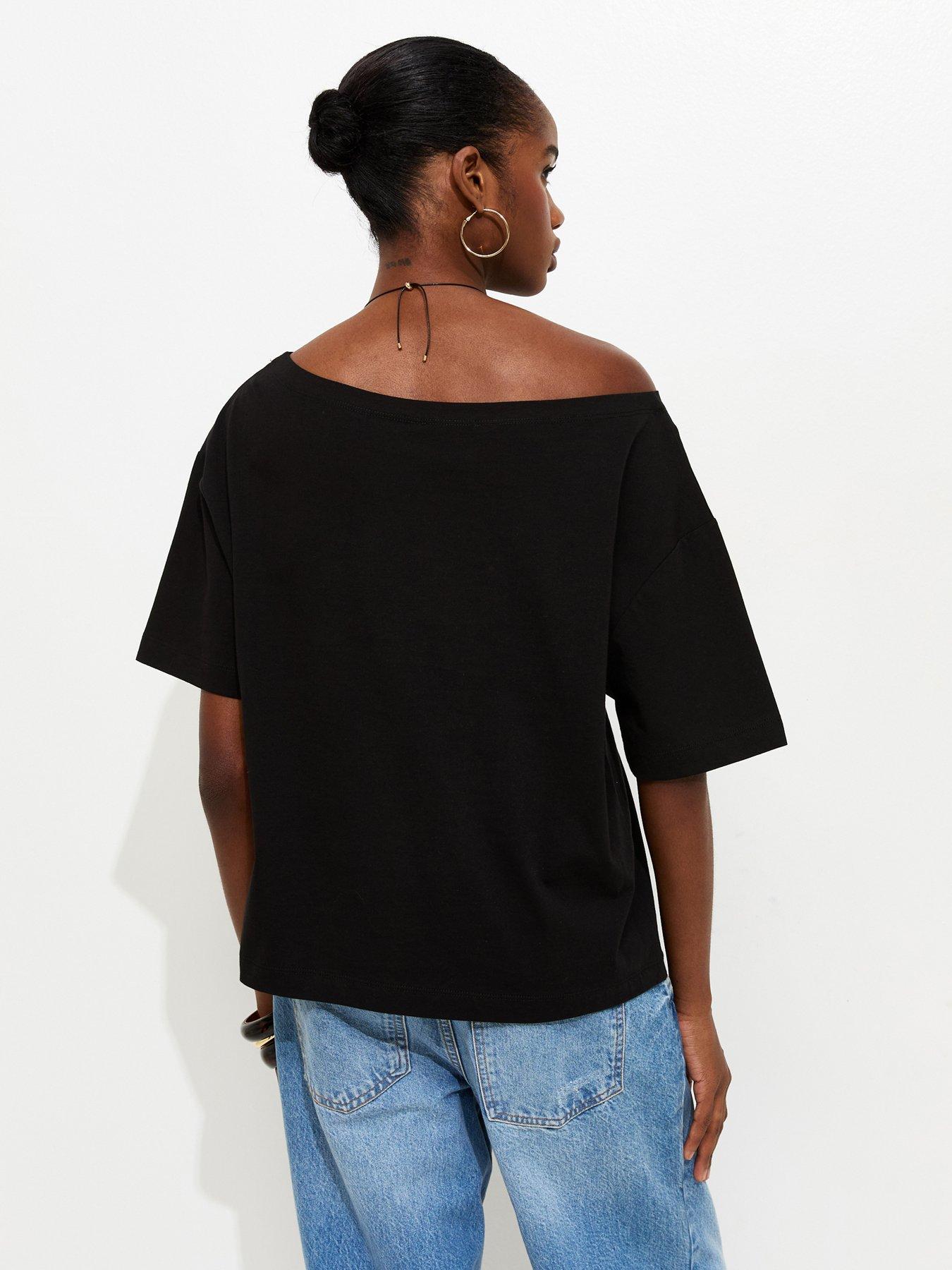 Image 2 of 5 of New Look Off The Shoulder Top - Black