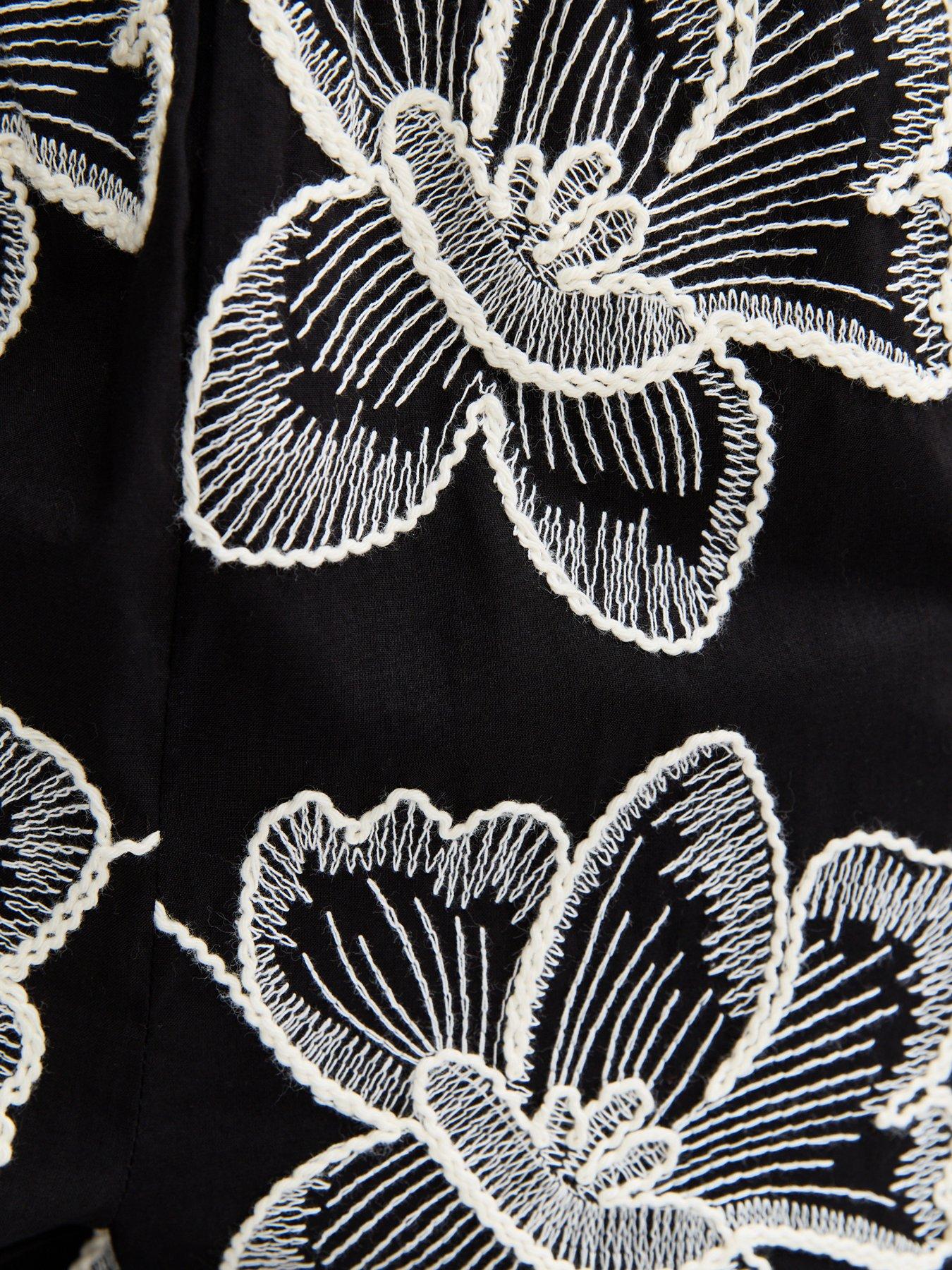 Image 5 of 5 of New Look Black Cornelli Embroidered Co-ord Trousers