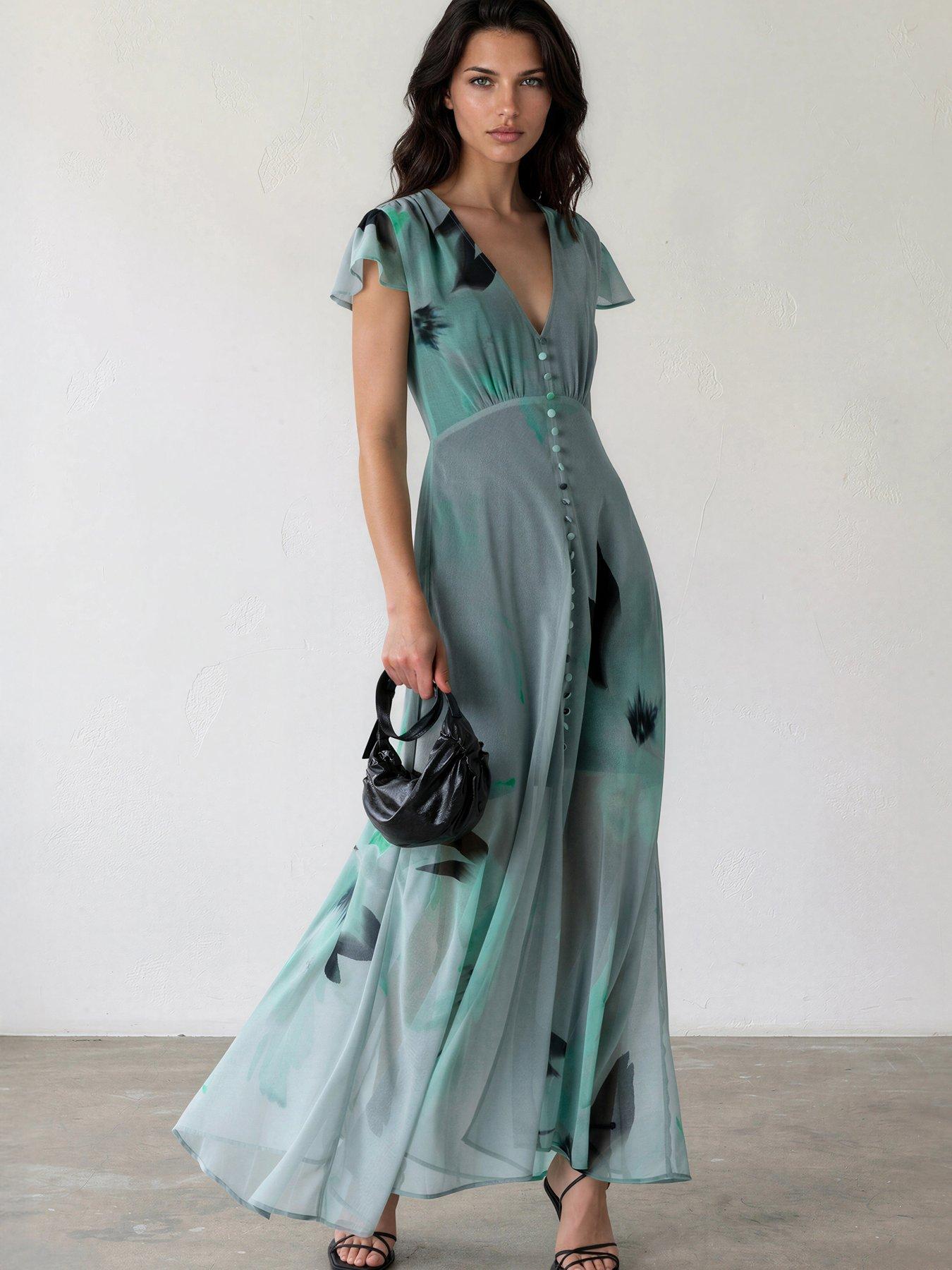 Religion Indium Maxi Occasion Dress - Green