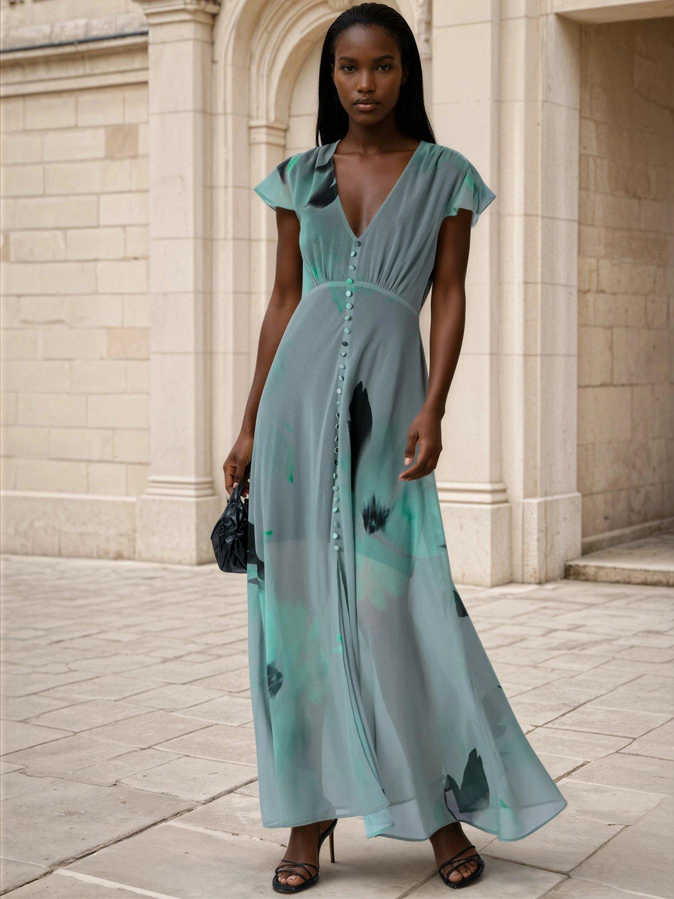 Image 3 of 7 of Religion Indium Maxi Occasion Dress - Green