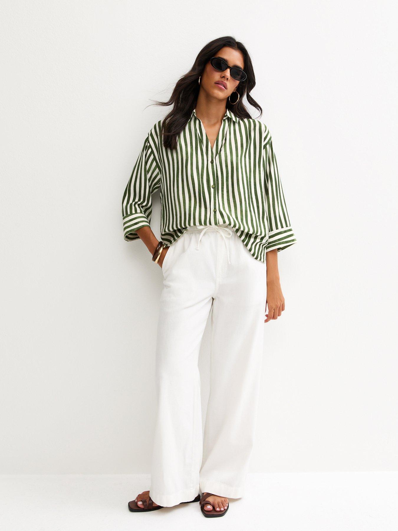new-look-striped-34-sleeve-shirt-greenback