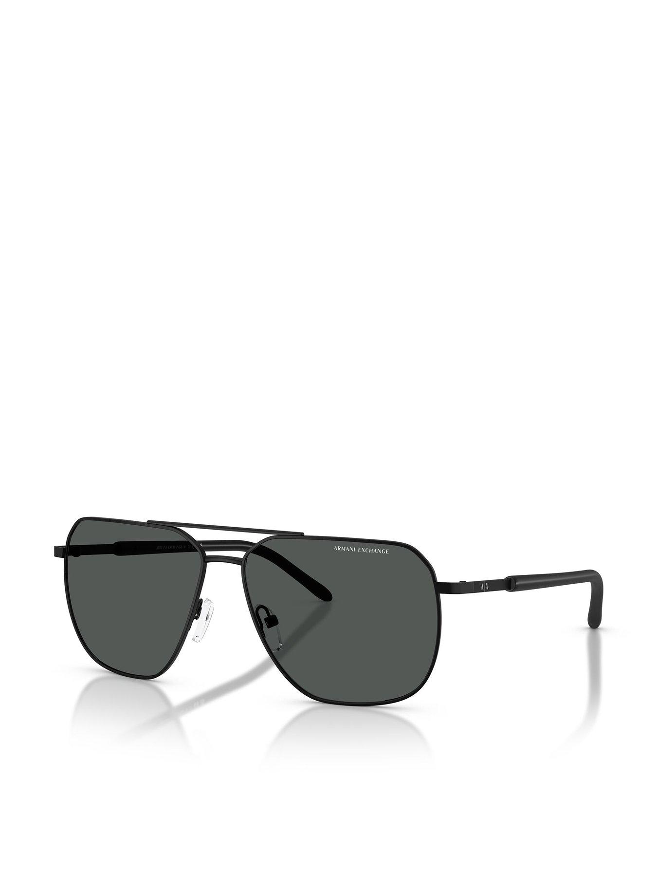 armani-exchange-0ax2057s-pilot-sunglasses-blackfront