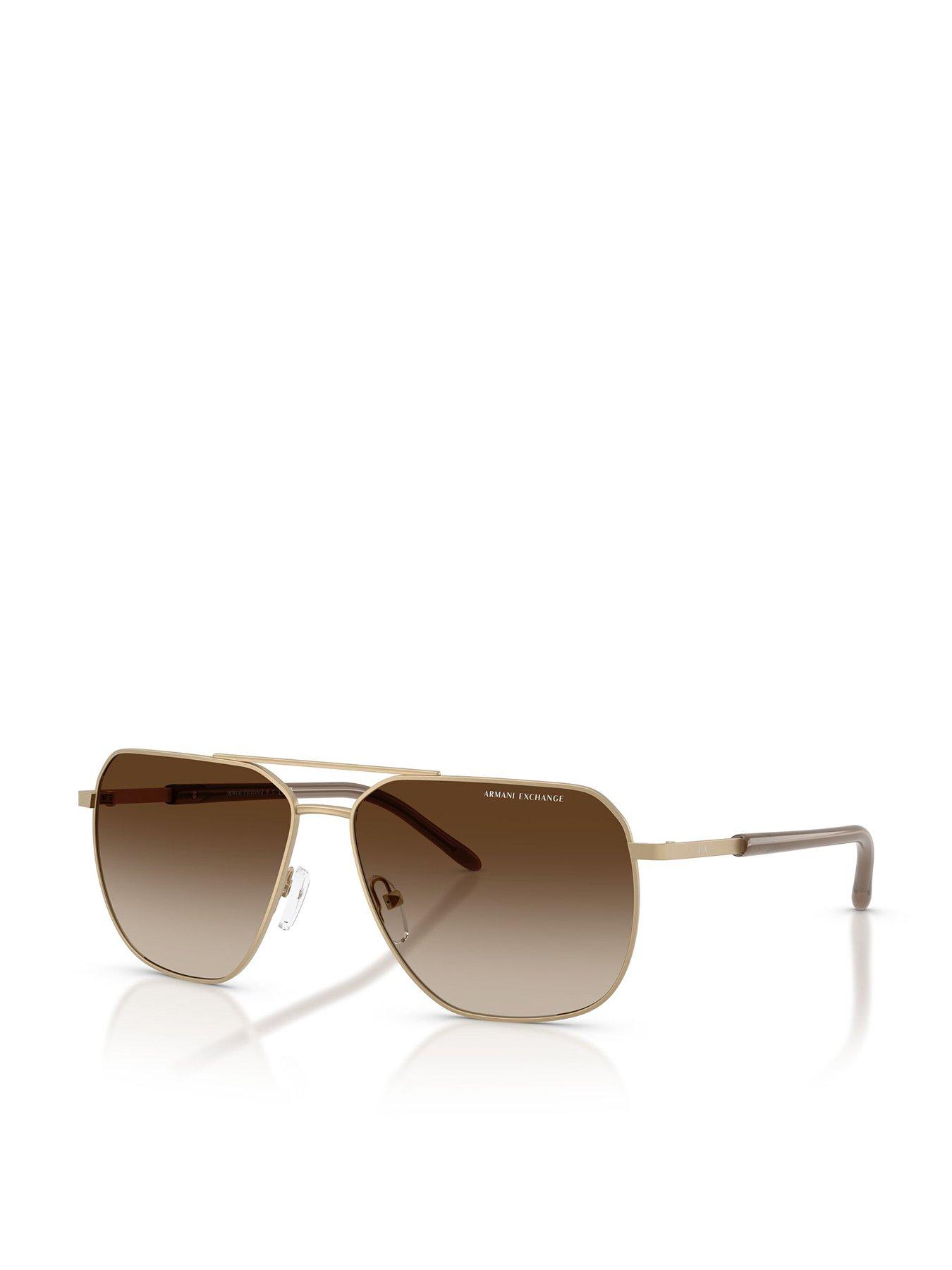 armani-exchange-0ax2057s-pilot-sunglasses-goldfront