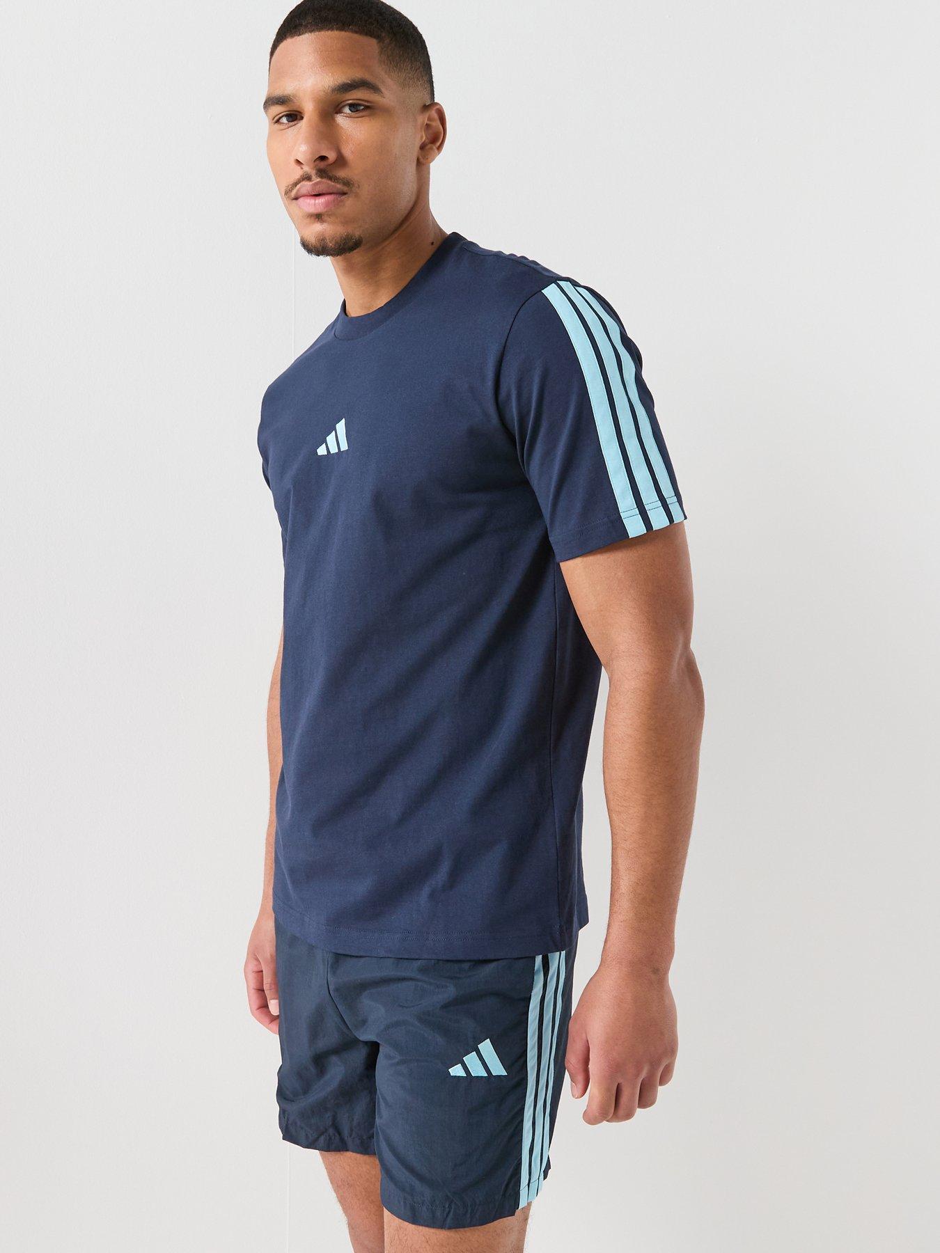 adidas Sportswear Men's Essentials Three Stripes Single Jersey Tee - Blue