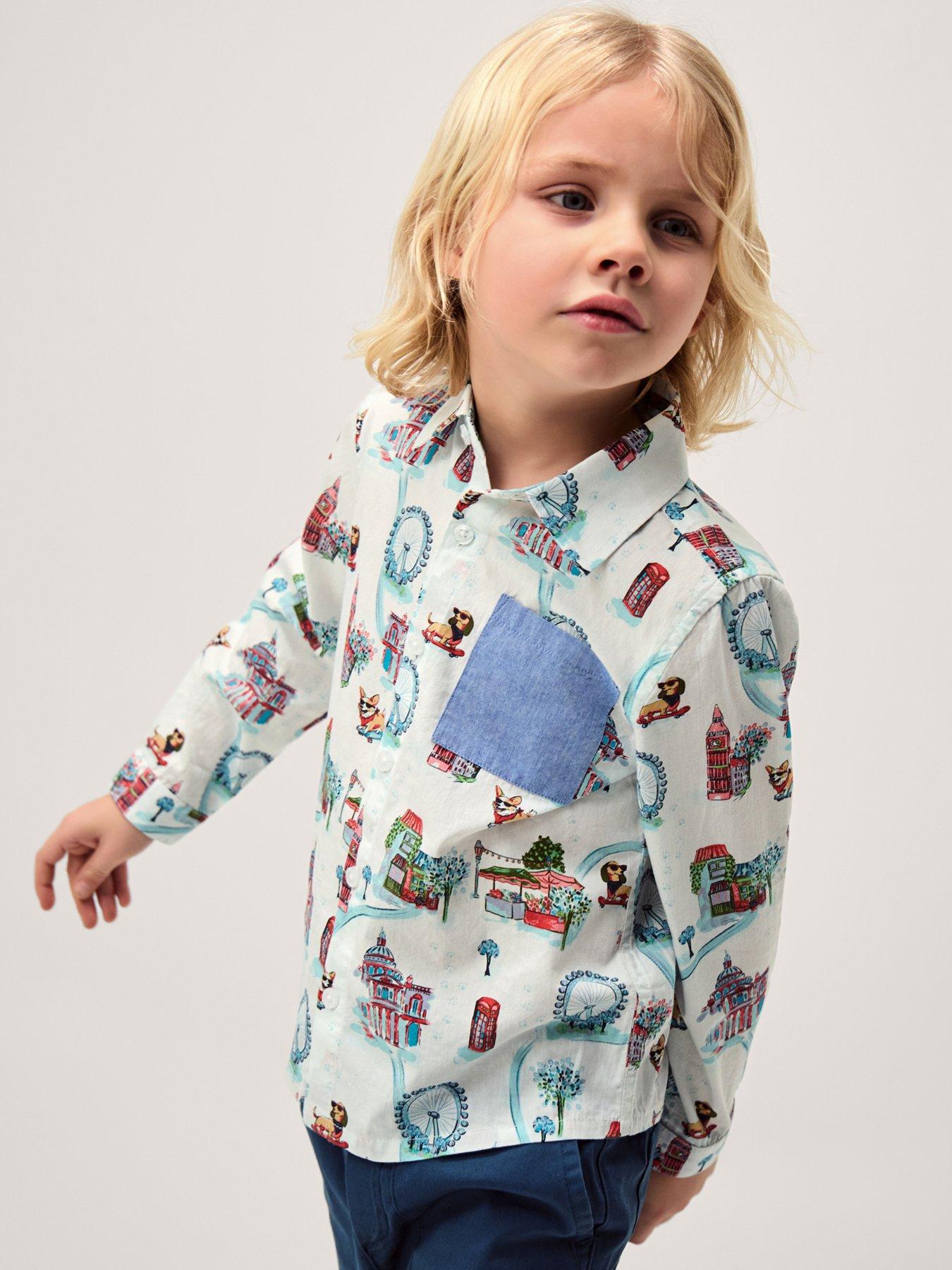 Image 1 of 4 of Monsoon Boys London Shirt With Pocket - White