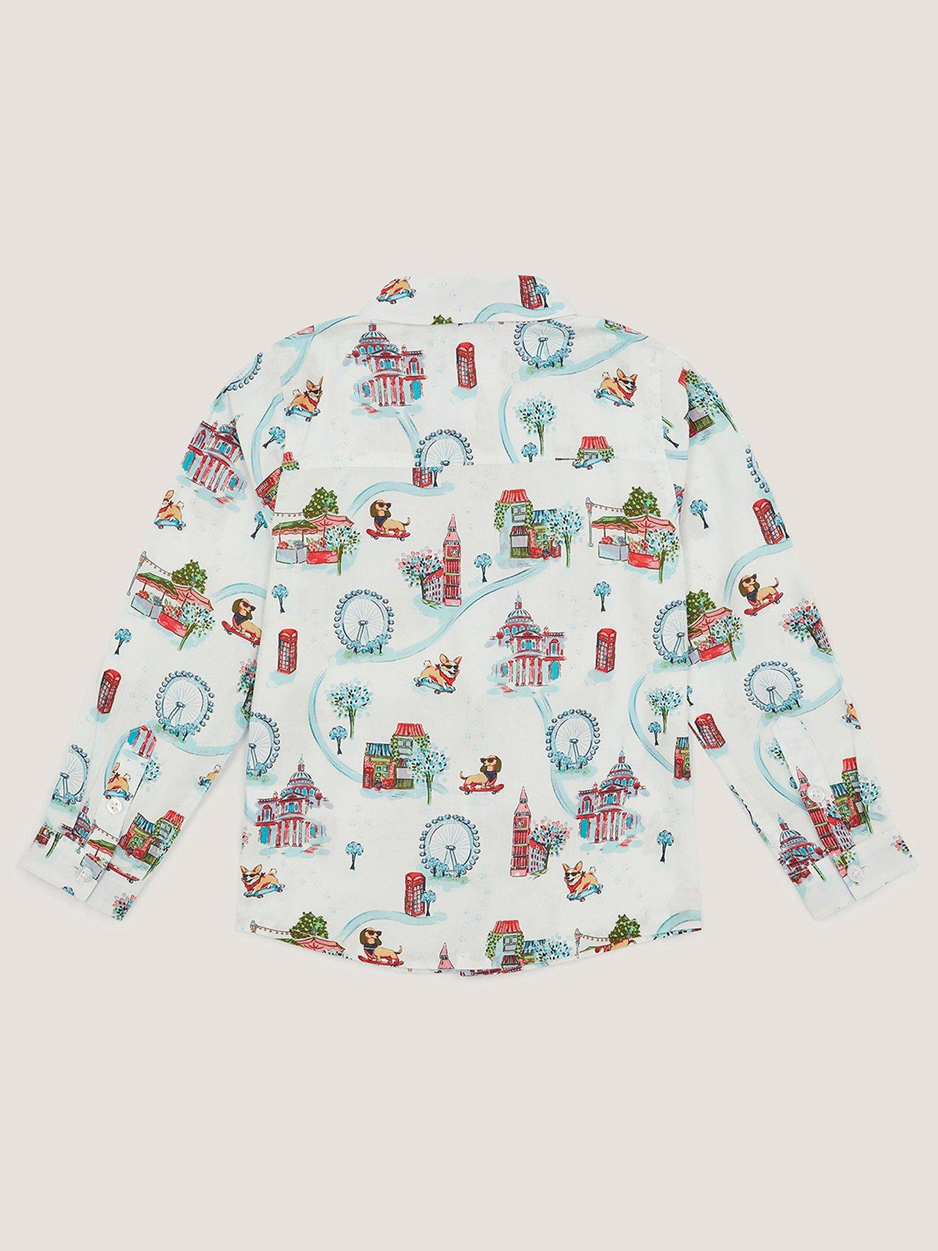 Image 3 of 4 of Monsoon Boys London Shirt With Pocket - White