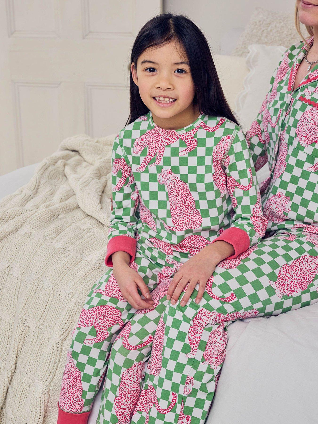 CHELSEA PEERS Kids Cheetah Printed Pyjamas - Green