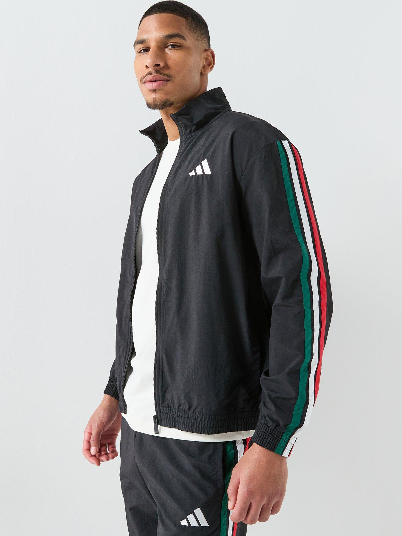 Image 1 of 5 of adidas Sportswear Men's Essentials 3 Stripes Woven Tracksuit Top - Black