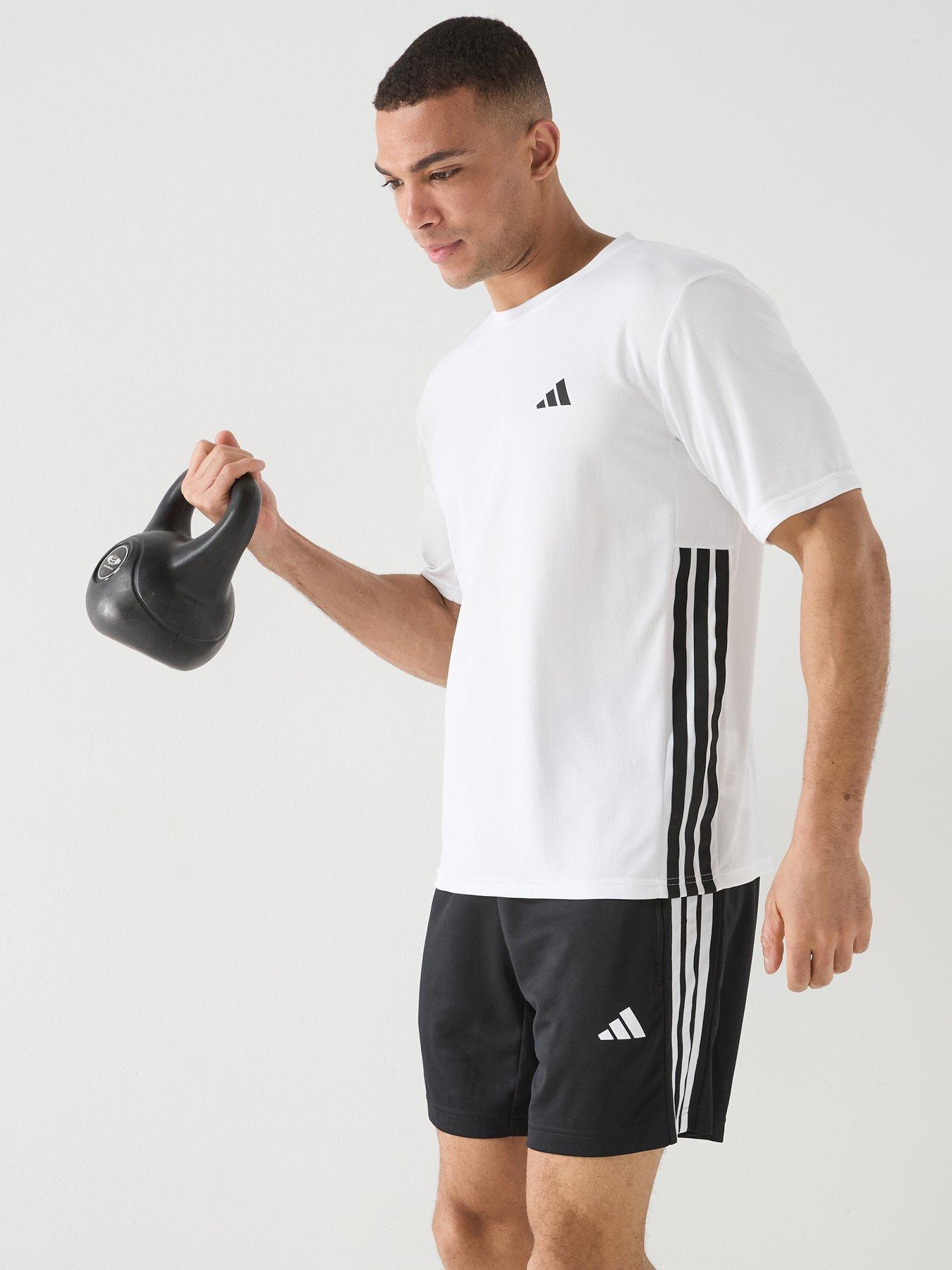 Image 1 of 6 of adidas Mens Training Workout Essentials Base T-Shirt - White