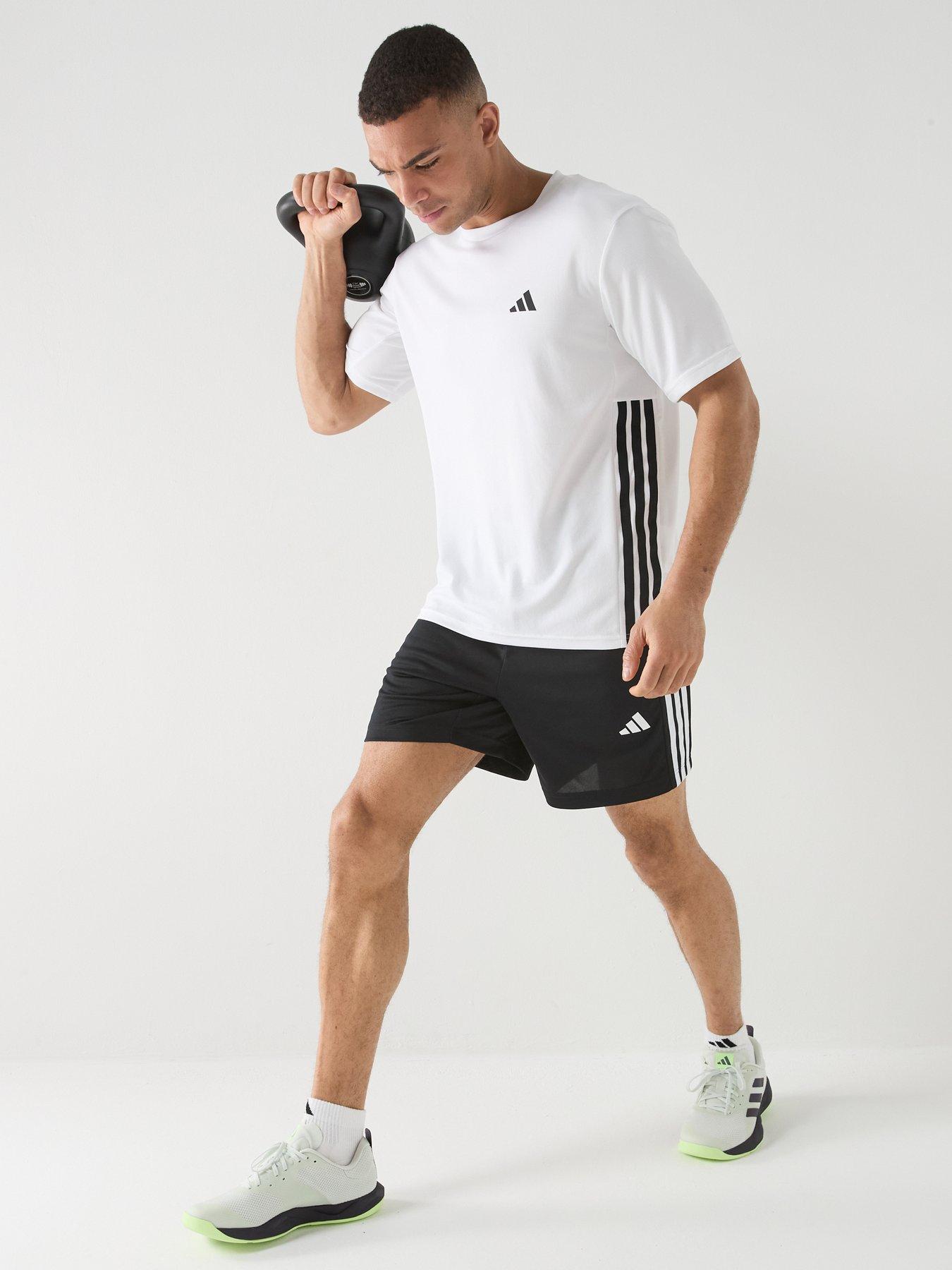 Image 3 of 6 of adidas Mens Training Workout Essentials Base T-Shirt - White