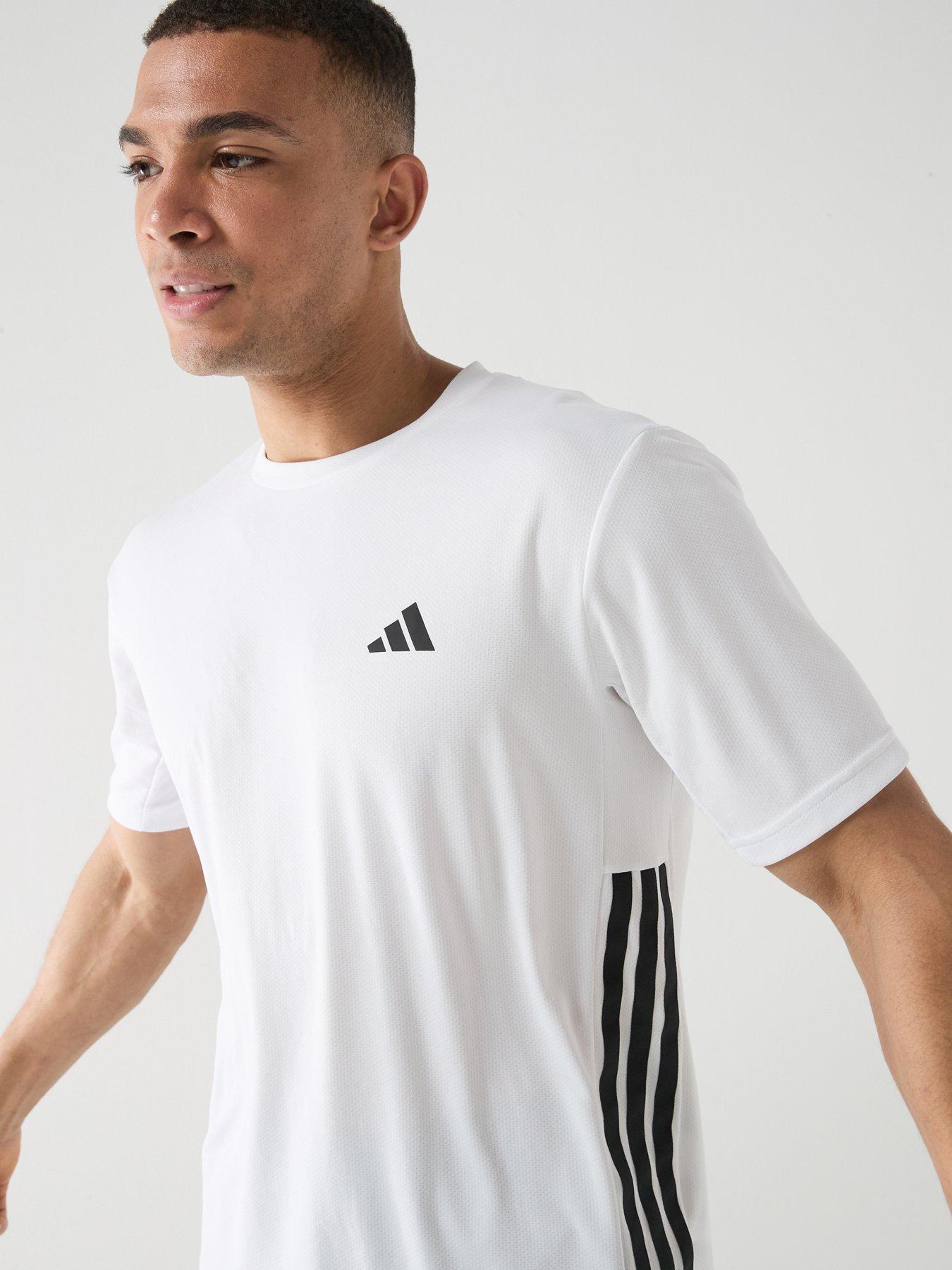 Image 4 of 6 of adidas Mens Training Workout Essentials Base T-Shirt - White
