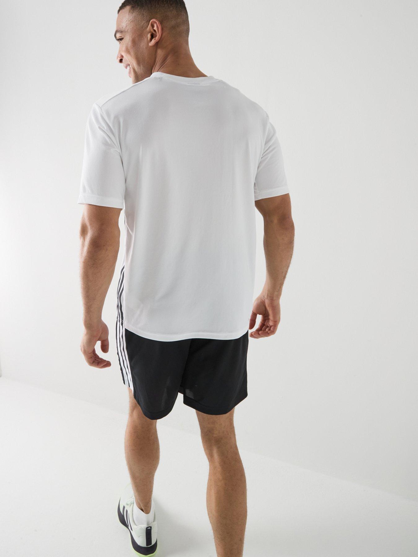 Image 5 of 6 of adidas Mens Training Workout Essentials Base T-Shirt - White