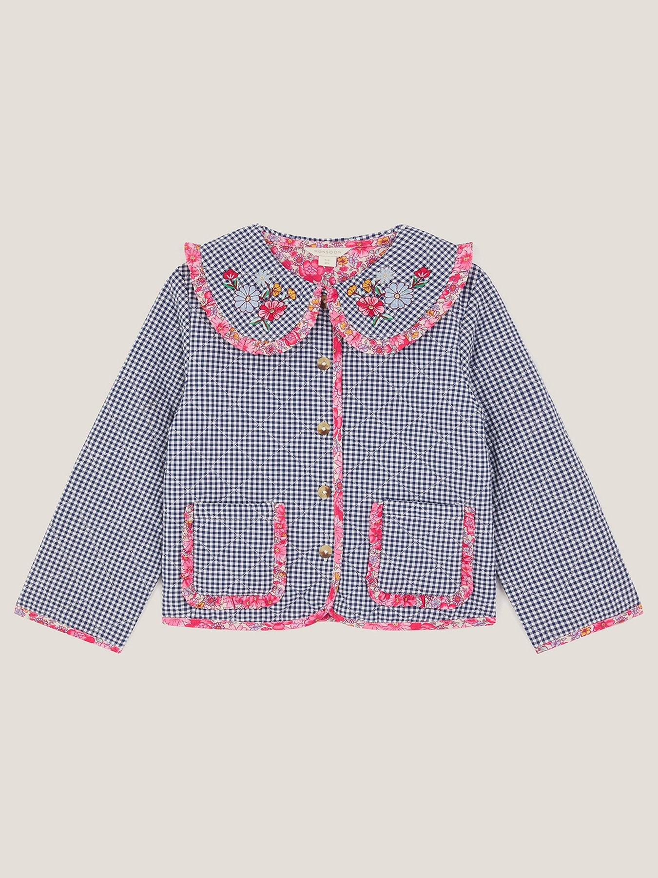 monsoon-girls-treasure-trove-gingham-jacket-navystillFront