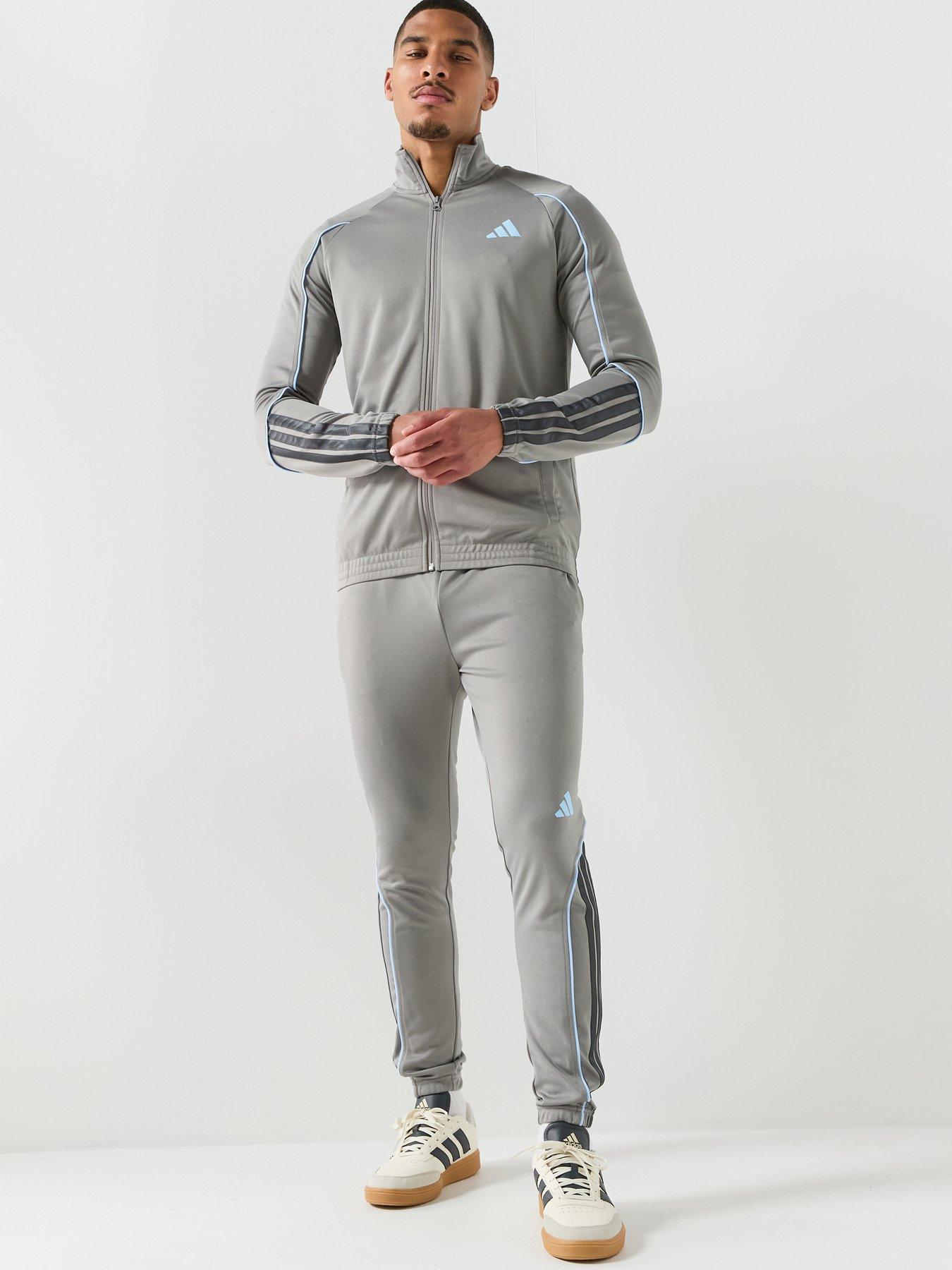 Image 3 of 7 of adidas Sportswear Men's 3 Stripes Tracksuit - Grey