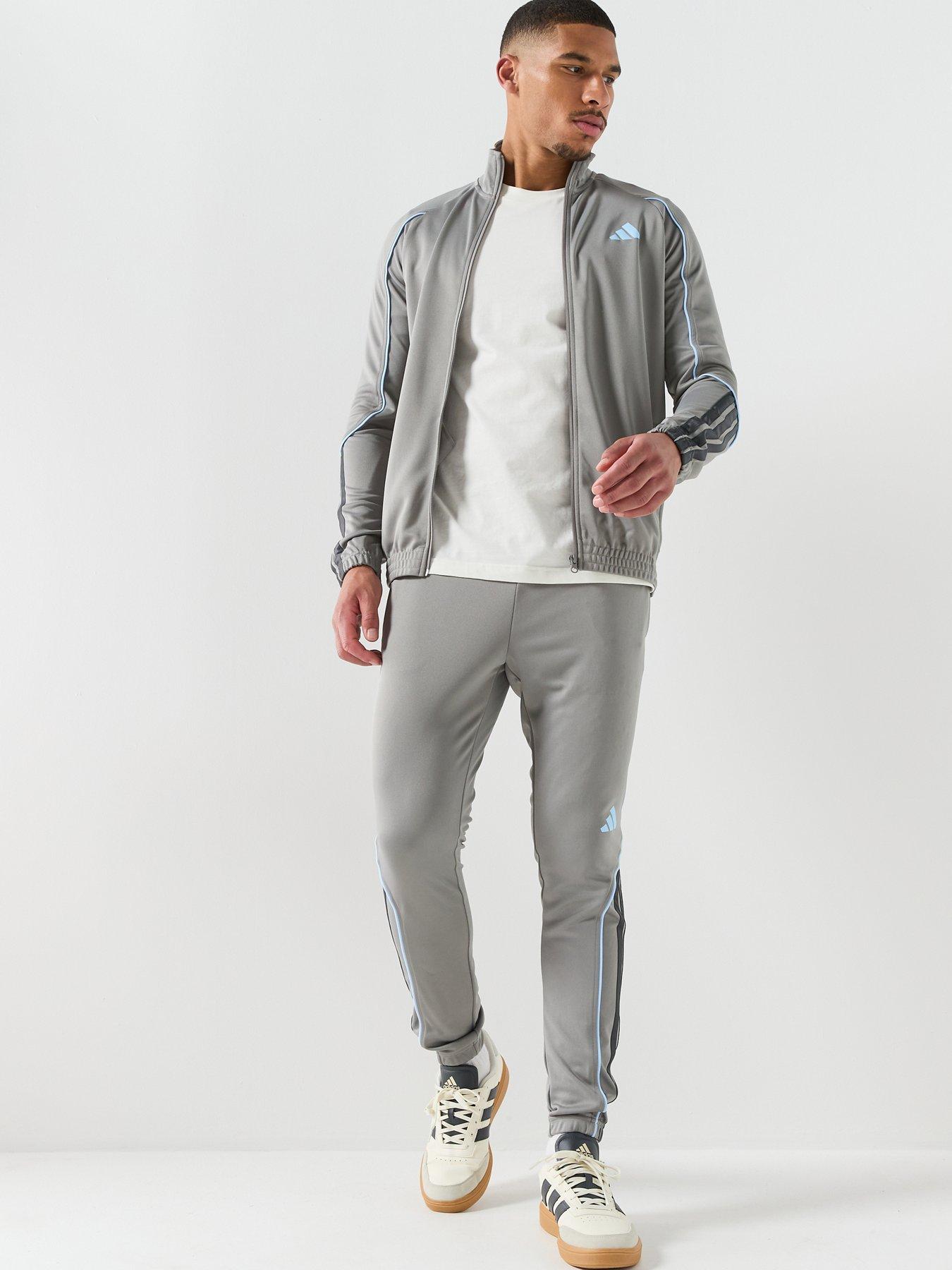 Image 6 of 7 of adidas Sportswear Men's 3 Stripes Tracksuit - Grey