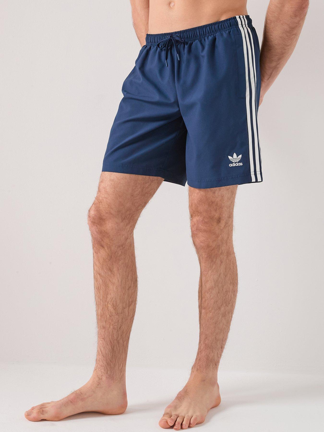 adidas Originals Men's Adicolor 3-Stripes 8-Inch Swim Shorts - Blue