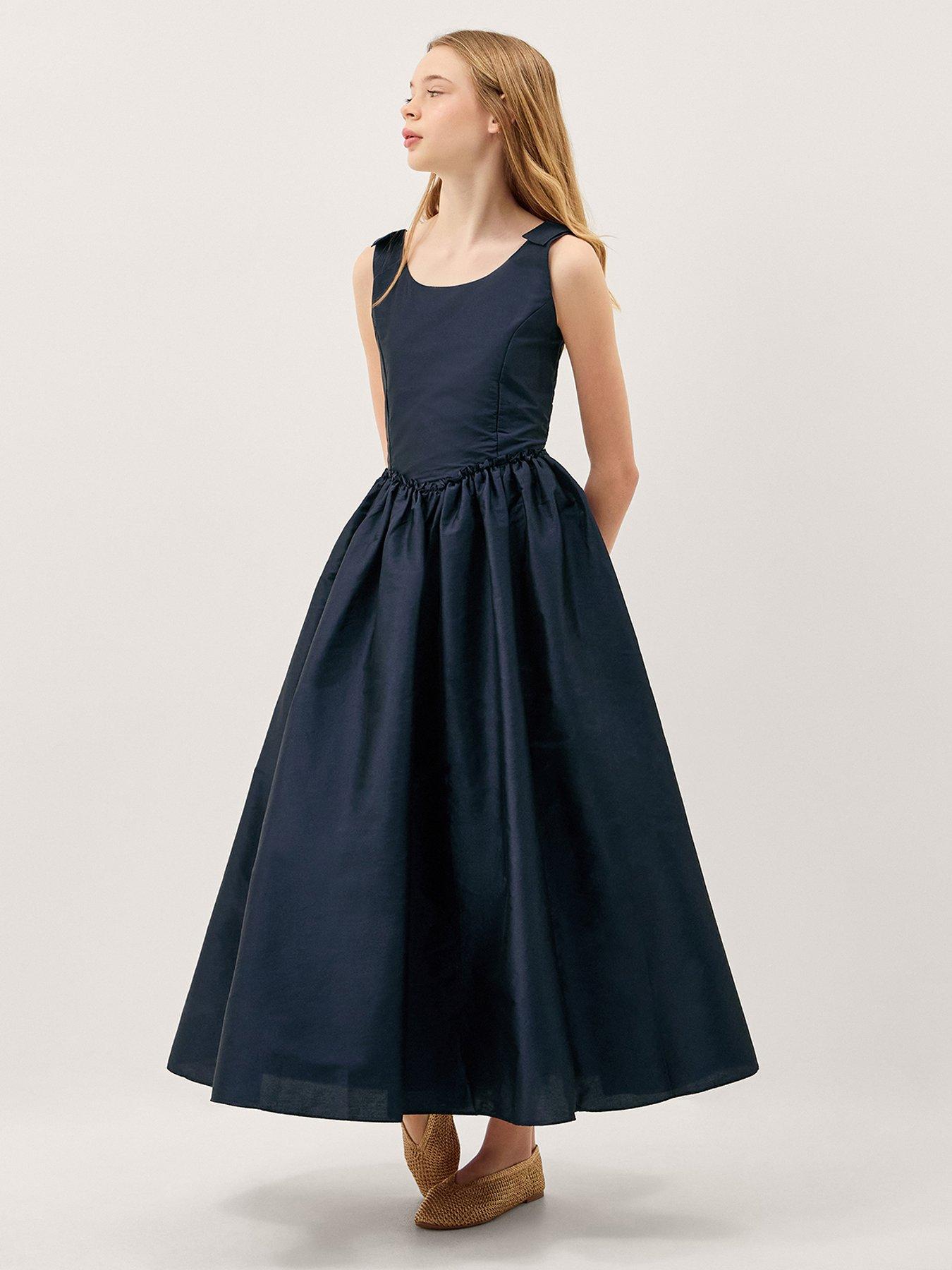 Monsoon Girls Ohio Structured Prom Dress - Navy