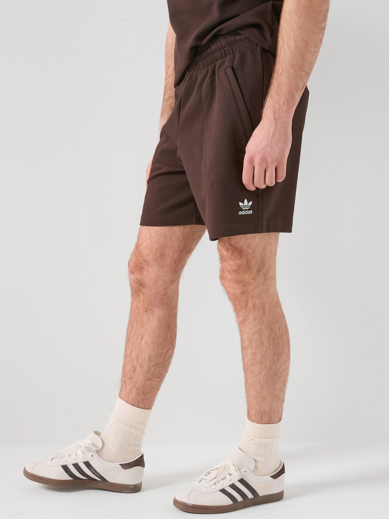Image 1 of 4 of adidas Originals Men's Essentials Trefoil Waffle Shorts - Brown