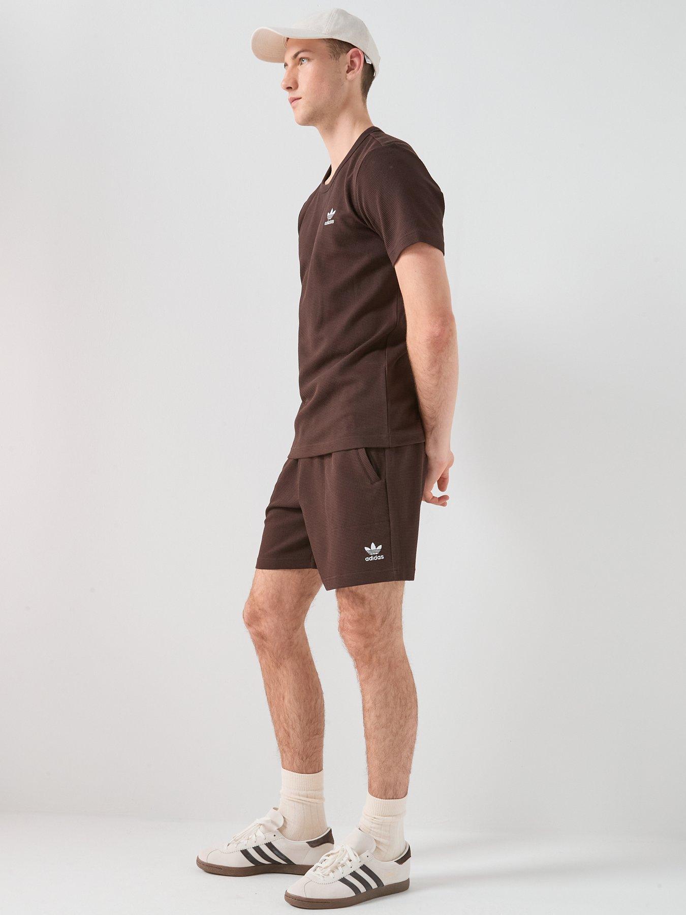 Image 4 of 4 of adidas Originals Men's Essentials Trefoil Waffle Shorts - Brown